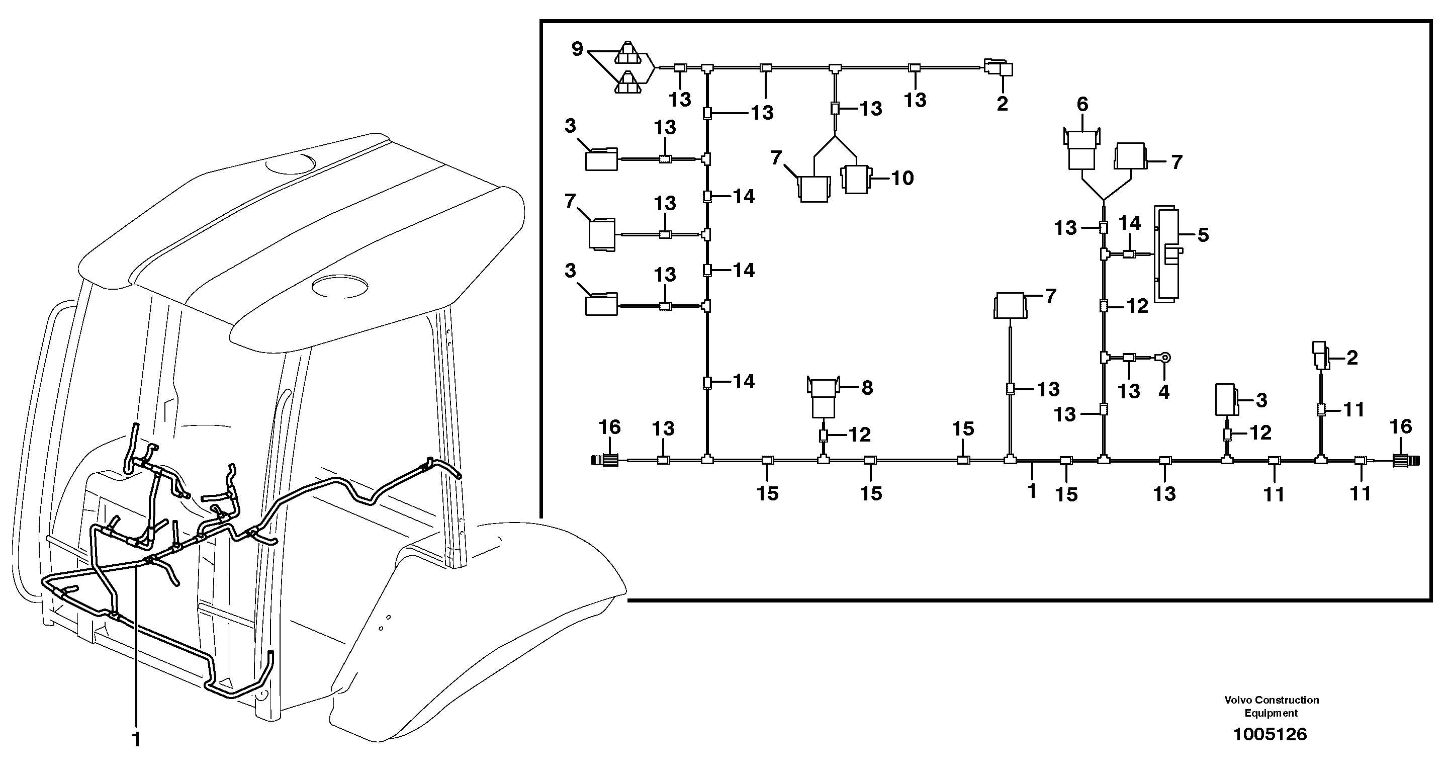 Схема запчастей Volvo BL70 - 40307 Cable harness, panel BL70