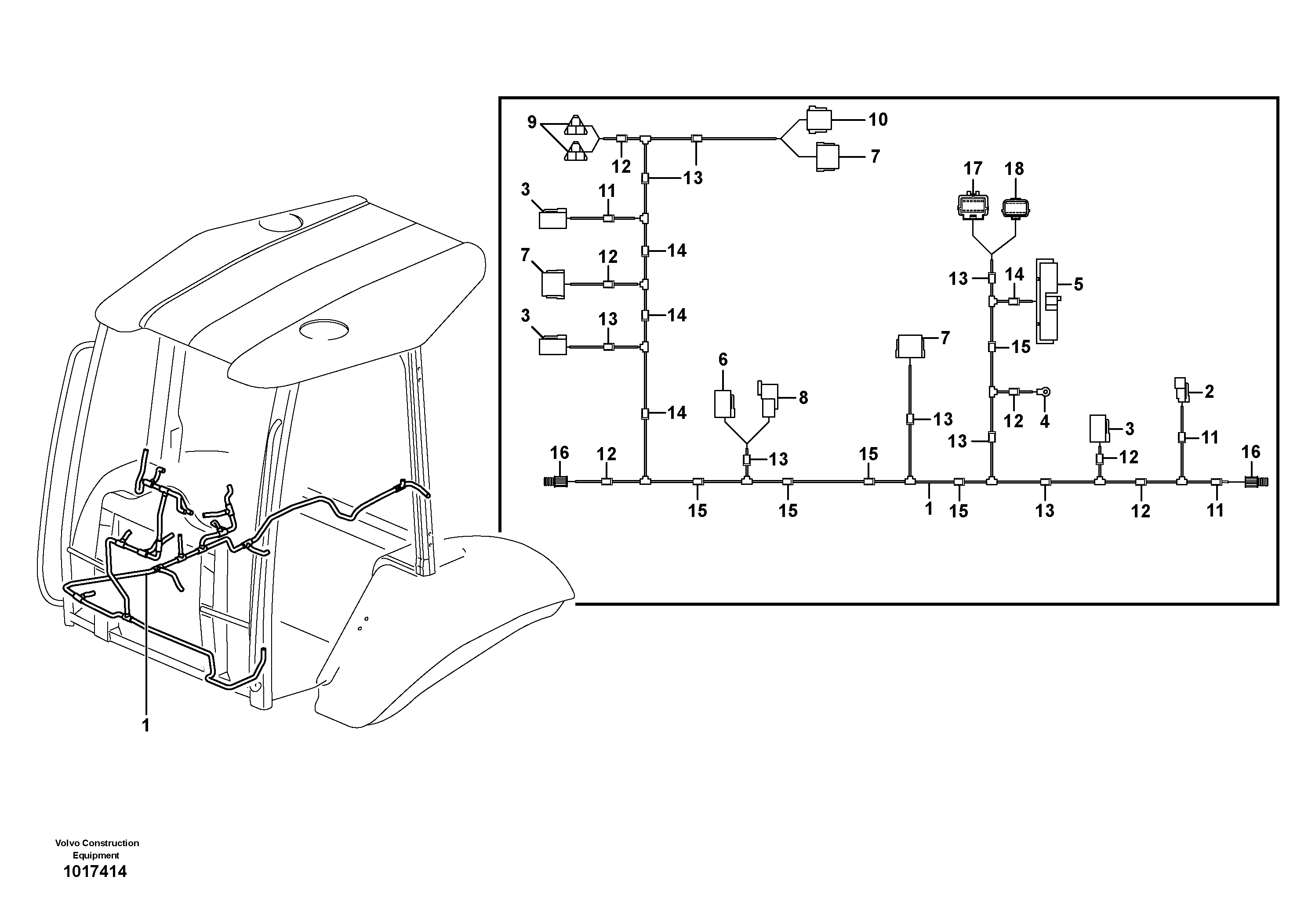 Схема запчастей Volvo BL70 - 40308 Cable harness, panel BL70