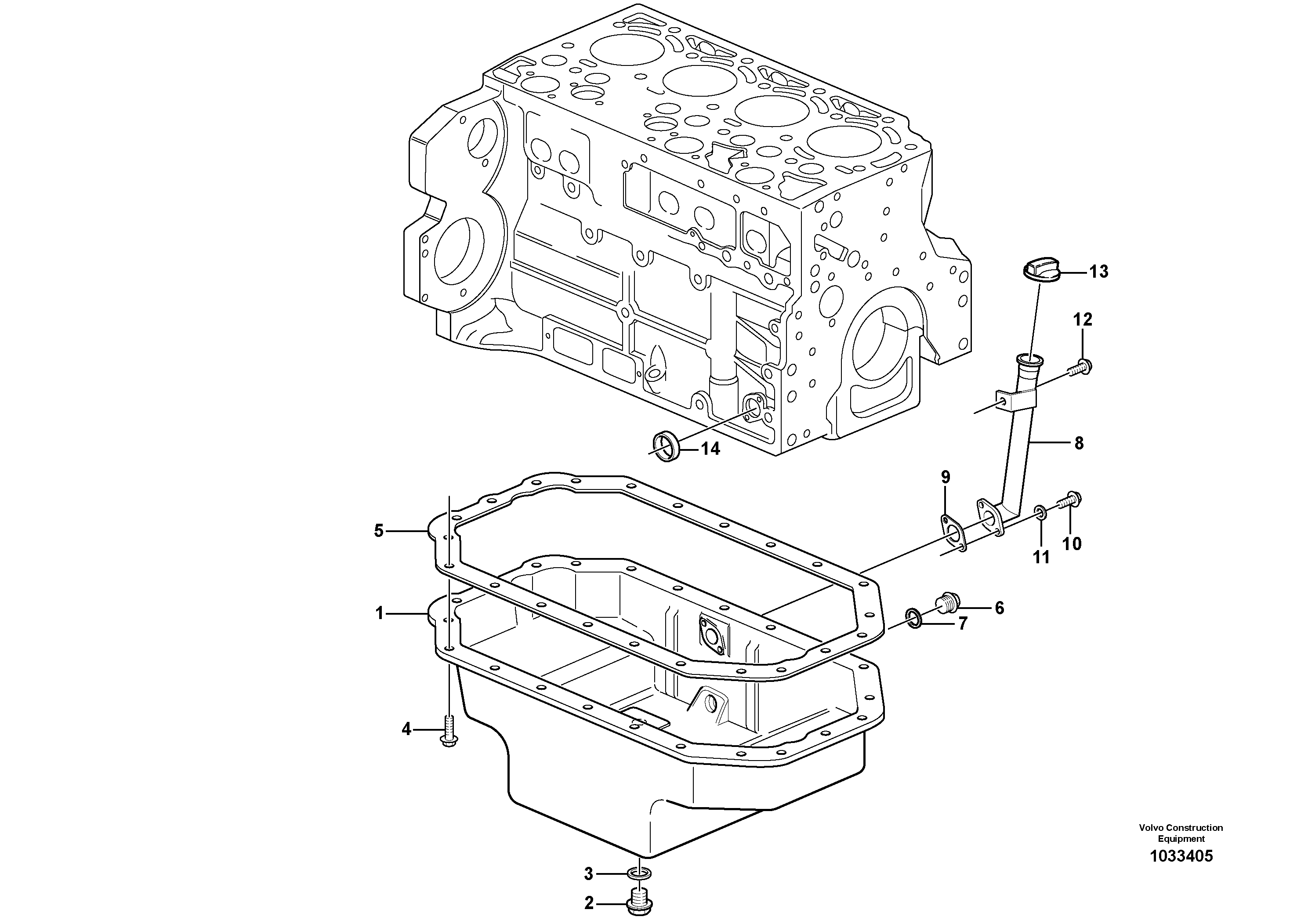 Схема запчастей Volvo BL70 - 22264 Oil sump BL70 S/N 11489 -