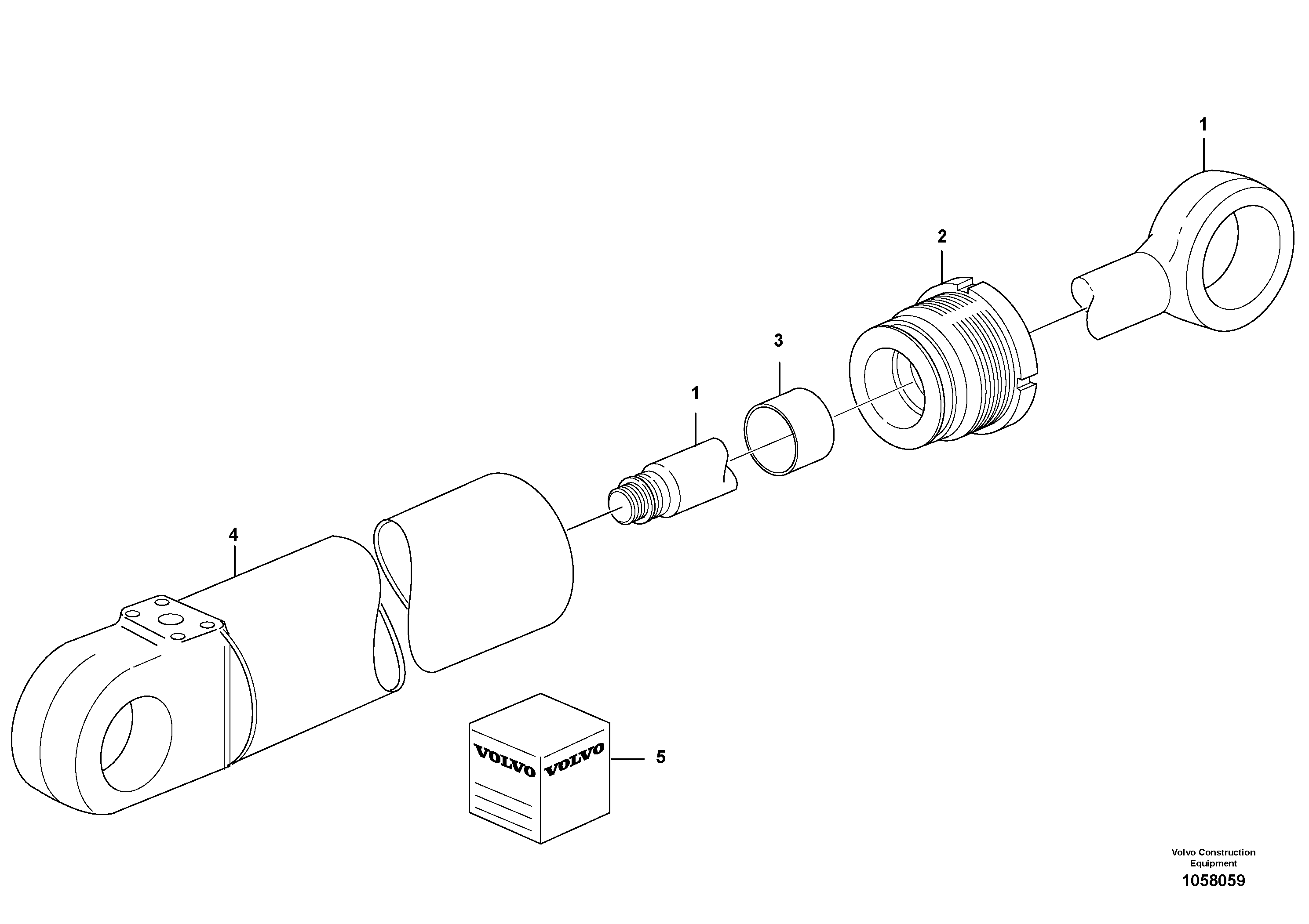 Схема запчастей Volvo BL70 - 104644 Гидроцилиндр стрелы BL70 S/N 11489 -