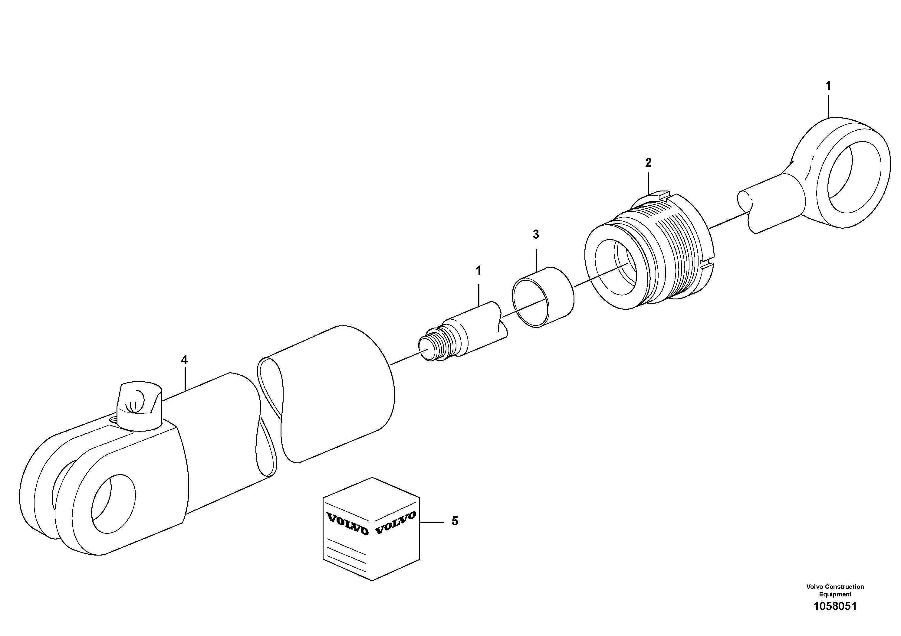 Схема запчастей Volvo BL70 - 104590 Dipper arm cylinder BL70 S/N 11489 -