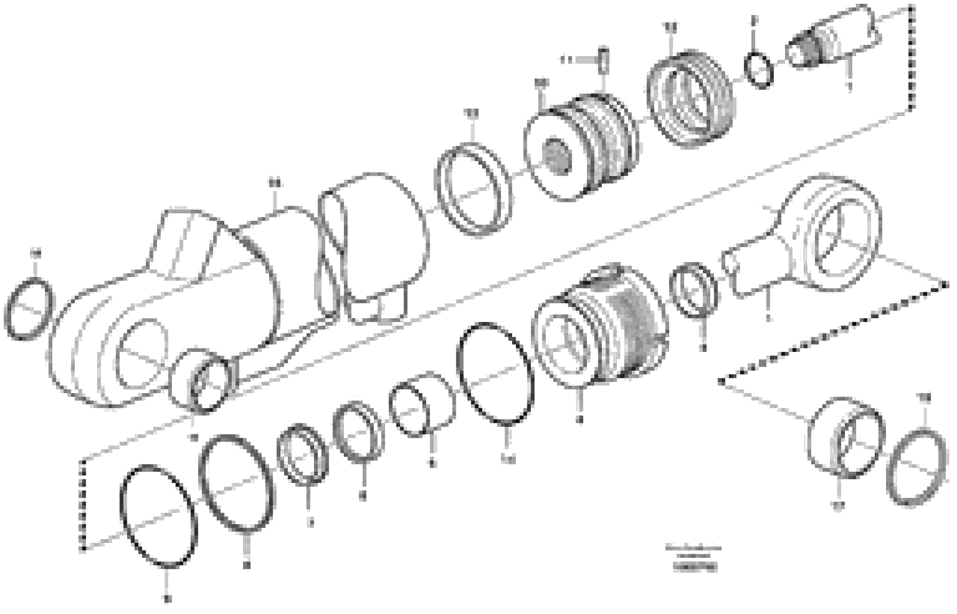 Схема запчастей Volvo BL70 - 46313 Extendable dipper cylinder BL70 S/N 11489 -