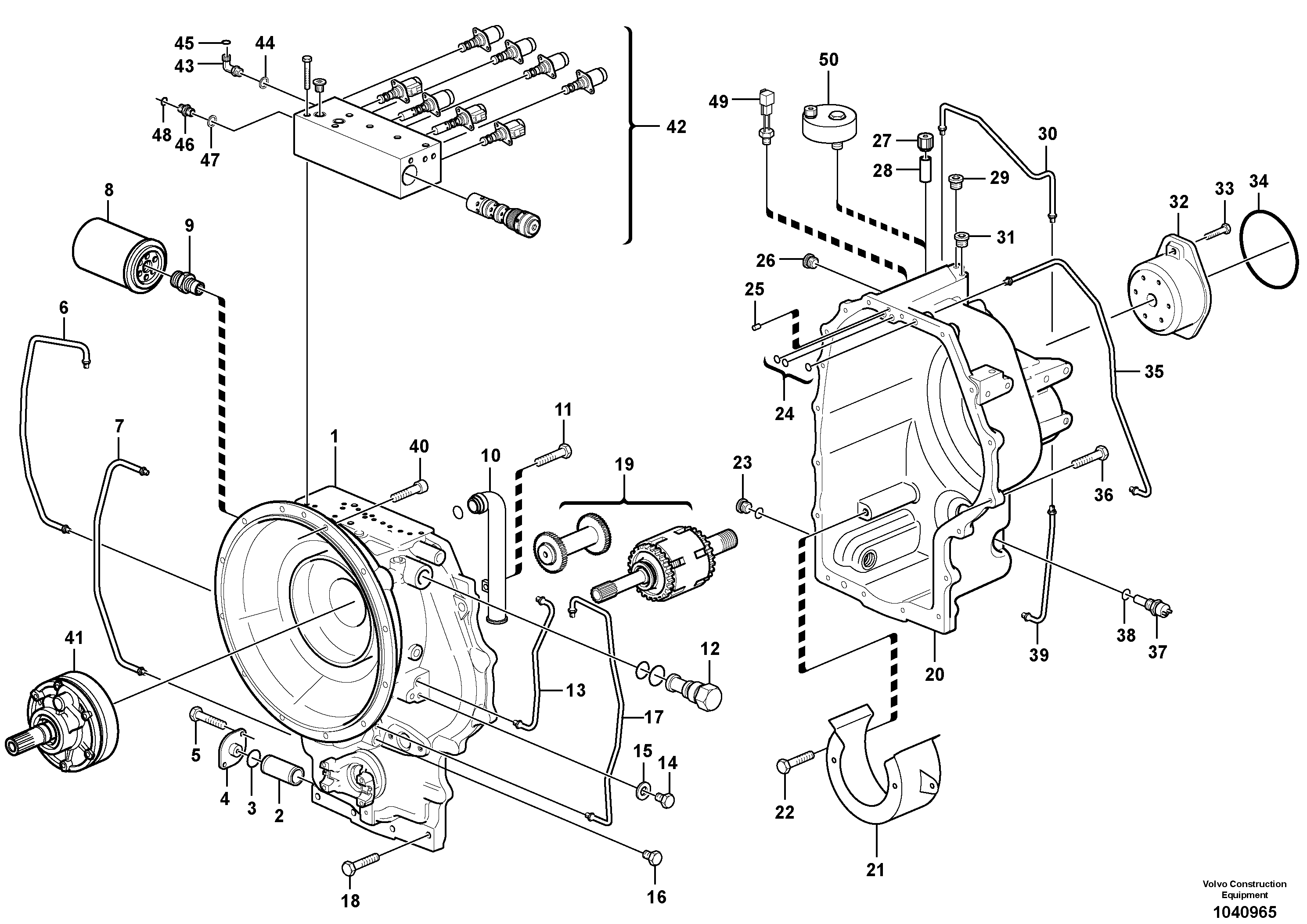 Схема запчастей Volvo BL70 - 4799 Hydraulic transmission with fitting parts BL70