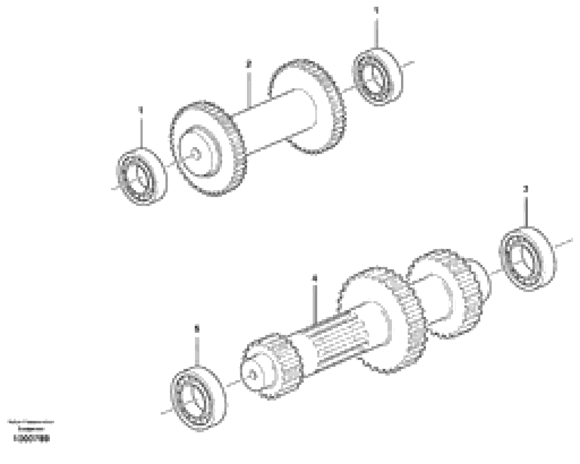 Схема запчастей Volvo BL70 - 37255 Reverse and primary shaft BL70