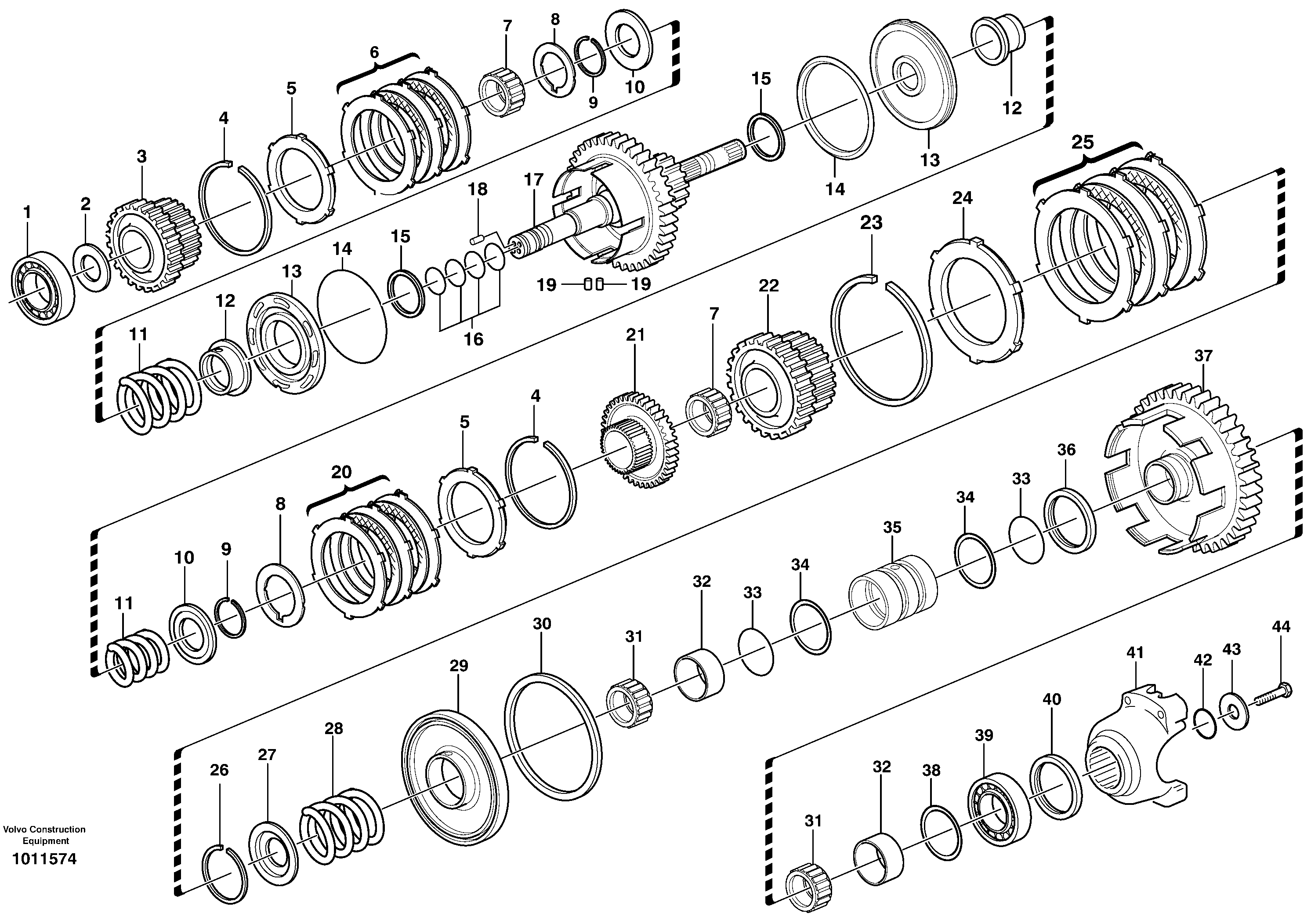 Схема запчастей Volvo BL70 - 37266 Secondary shaft BL70