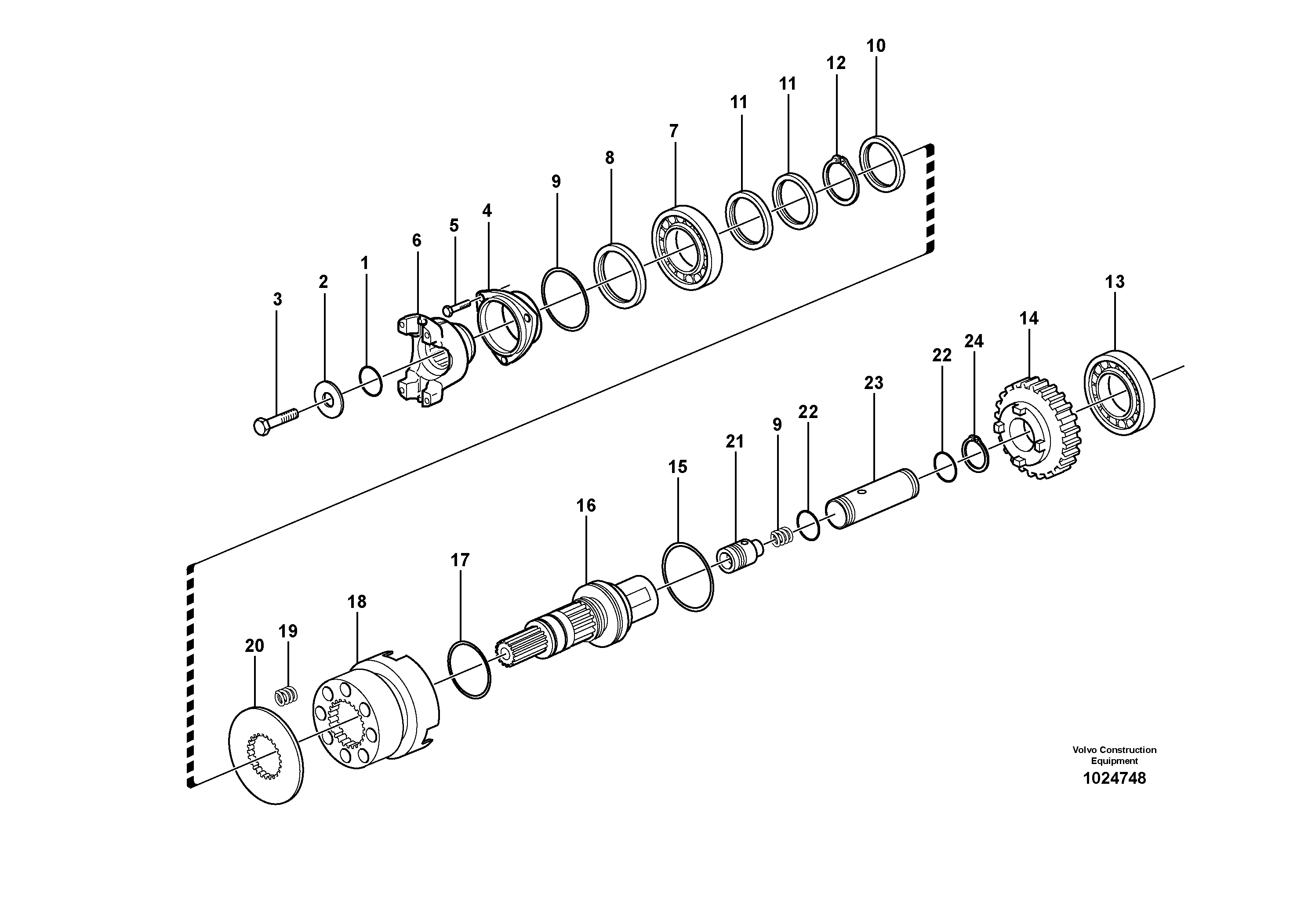 Схема запчастей Volvo BL70 - 37270 Axle, four-wheel drive BL70