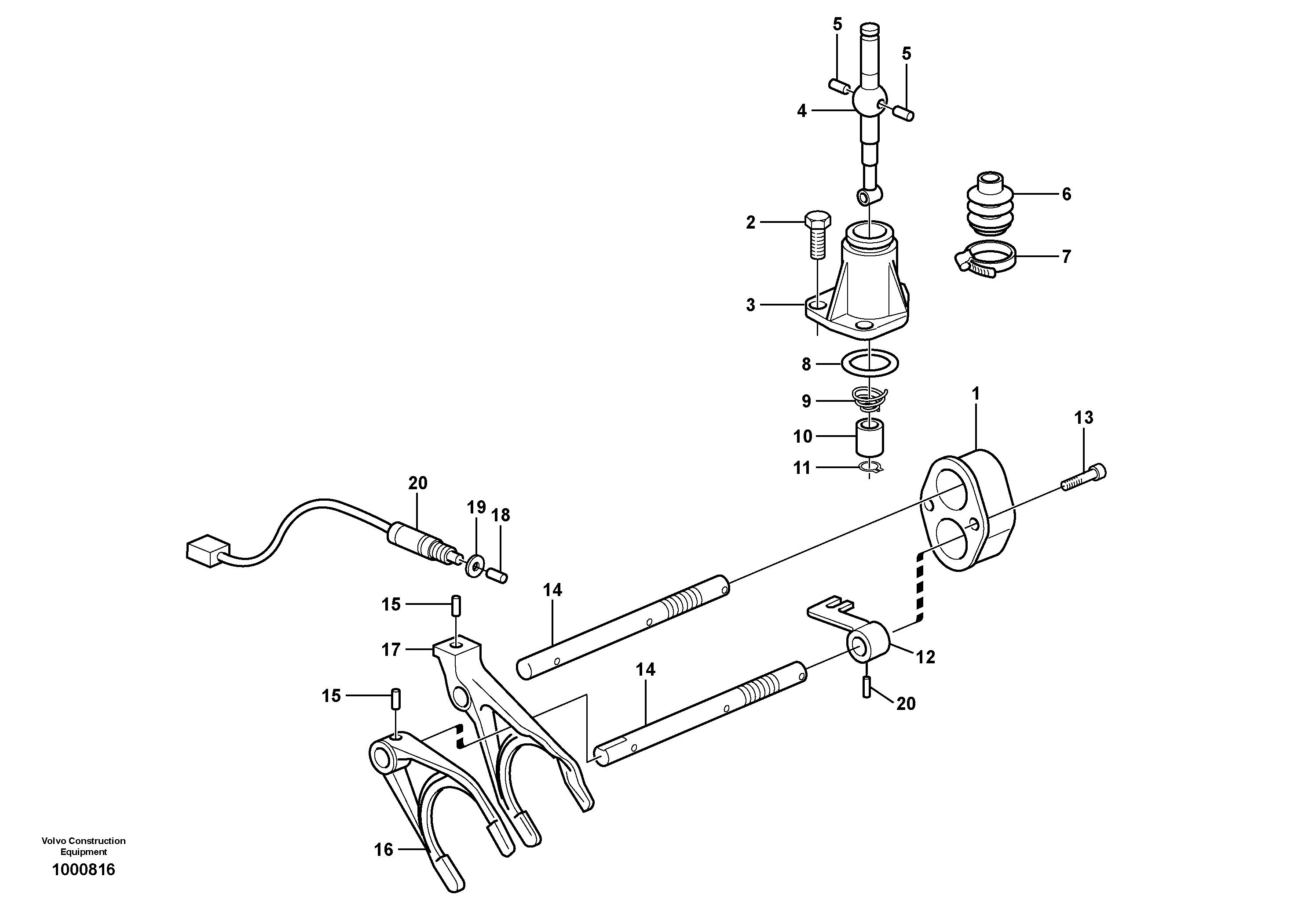 Схема запчастей Volvo BL70 - 37280 Gearshifting BL70