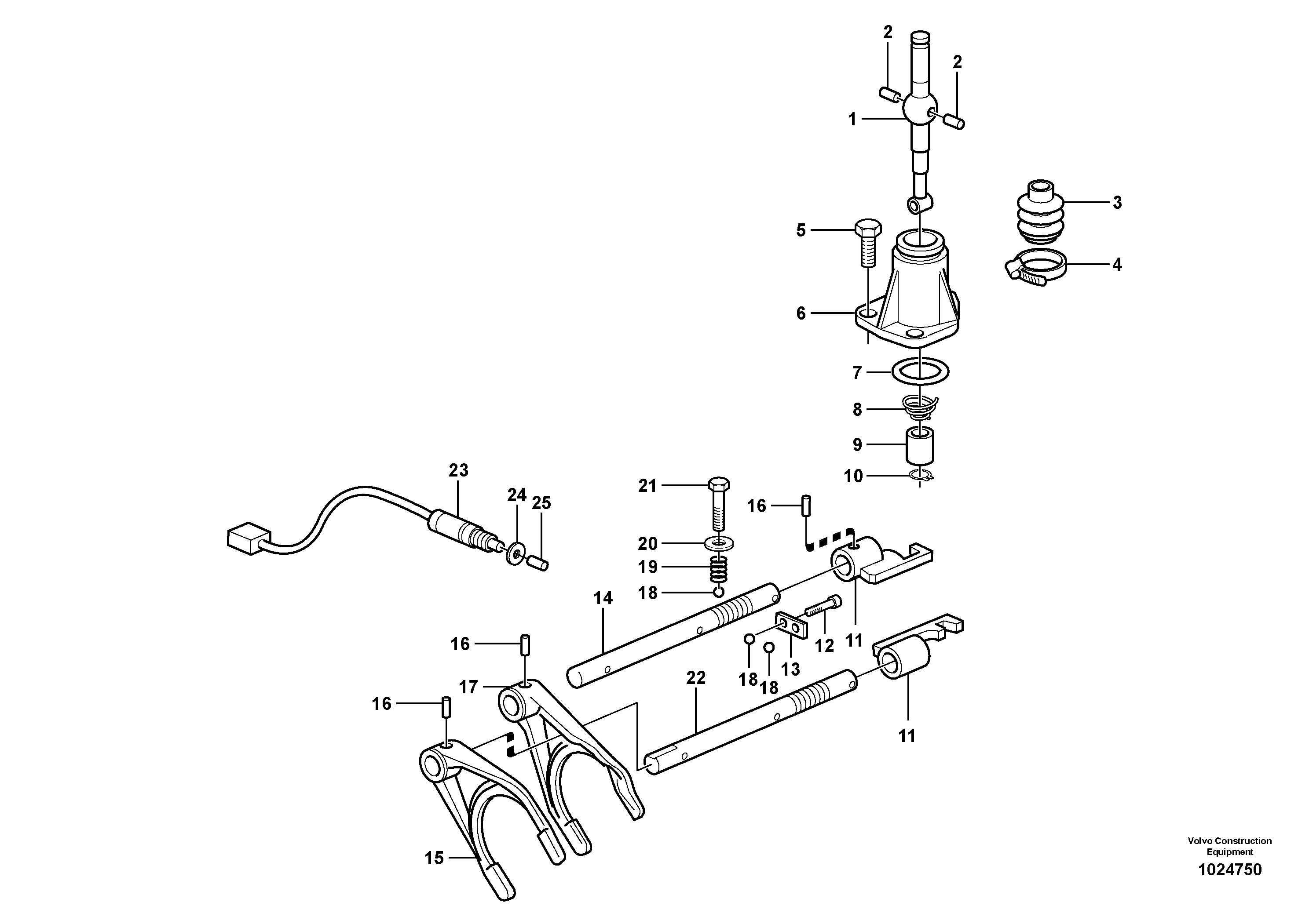 Схема запчастей Volvo BL70 - 37282 Gearshifting BL70