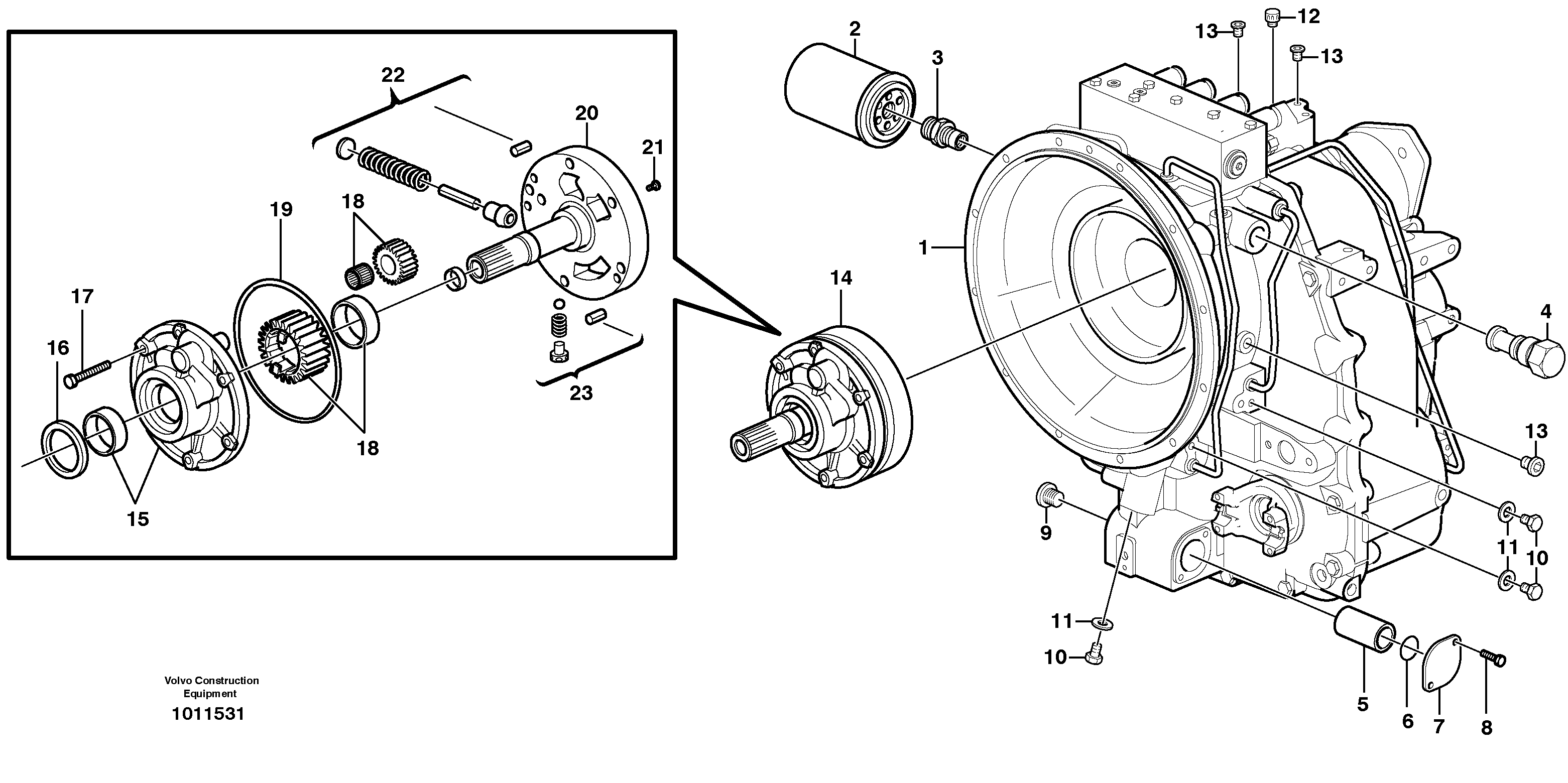 Схема запчастей Volvo BL70 - 41465 Насос масляный BL70