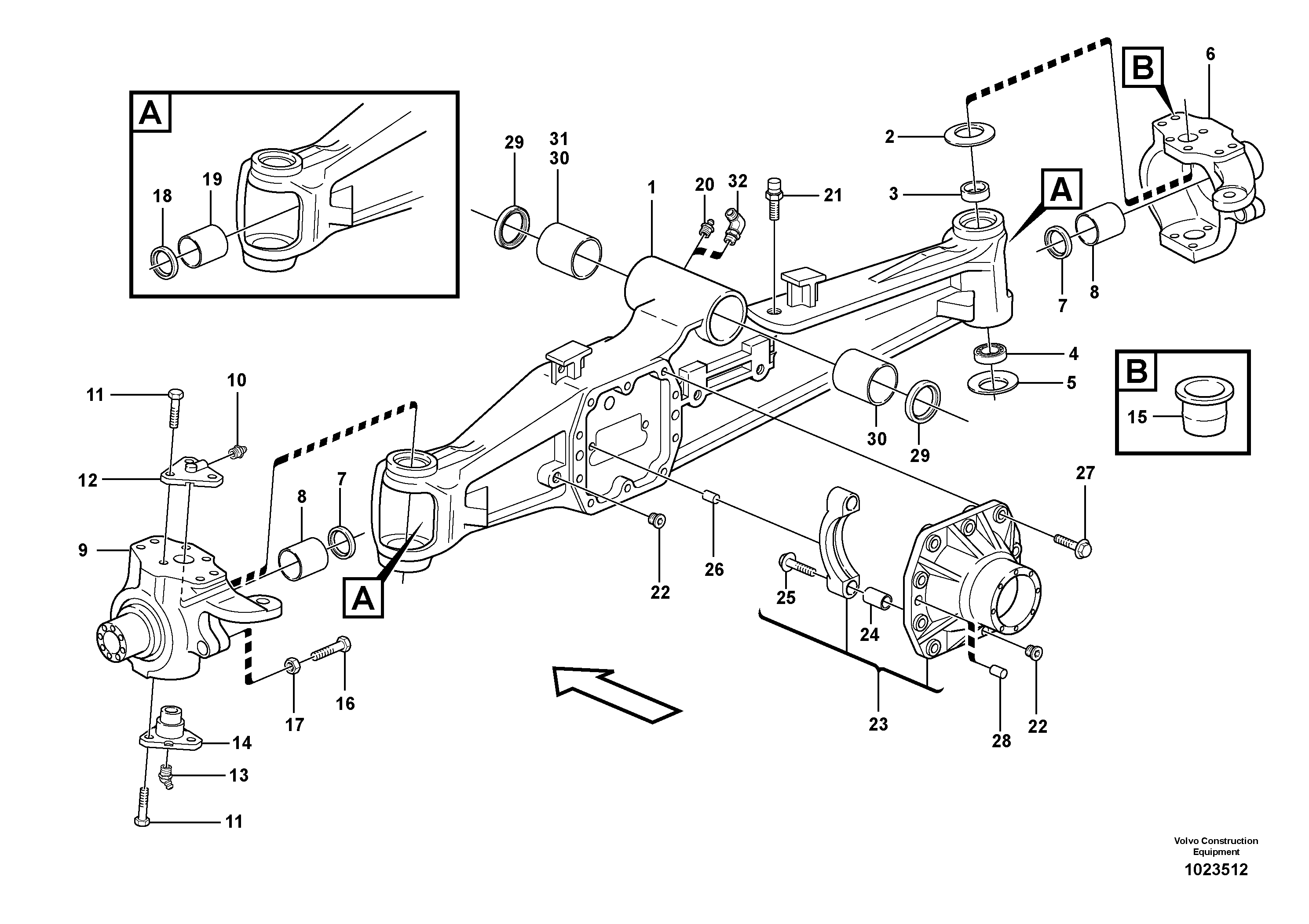 Схема запчастей Volvo BL70 - 70639 Planetary axle, front BL70