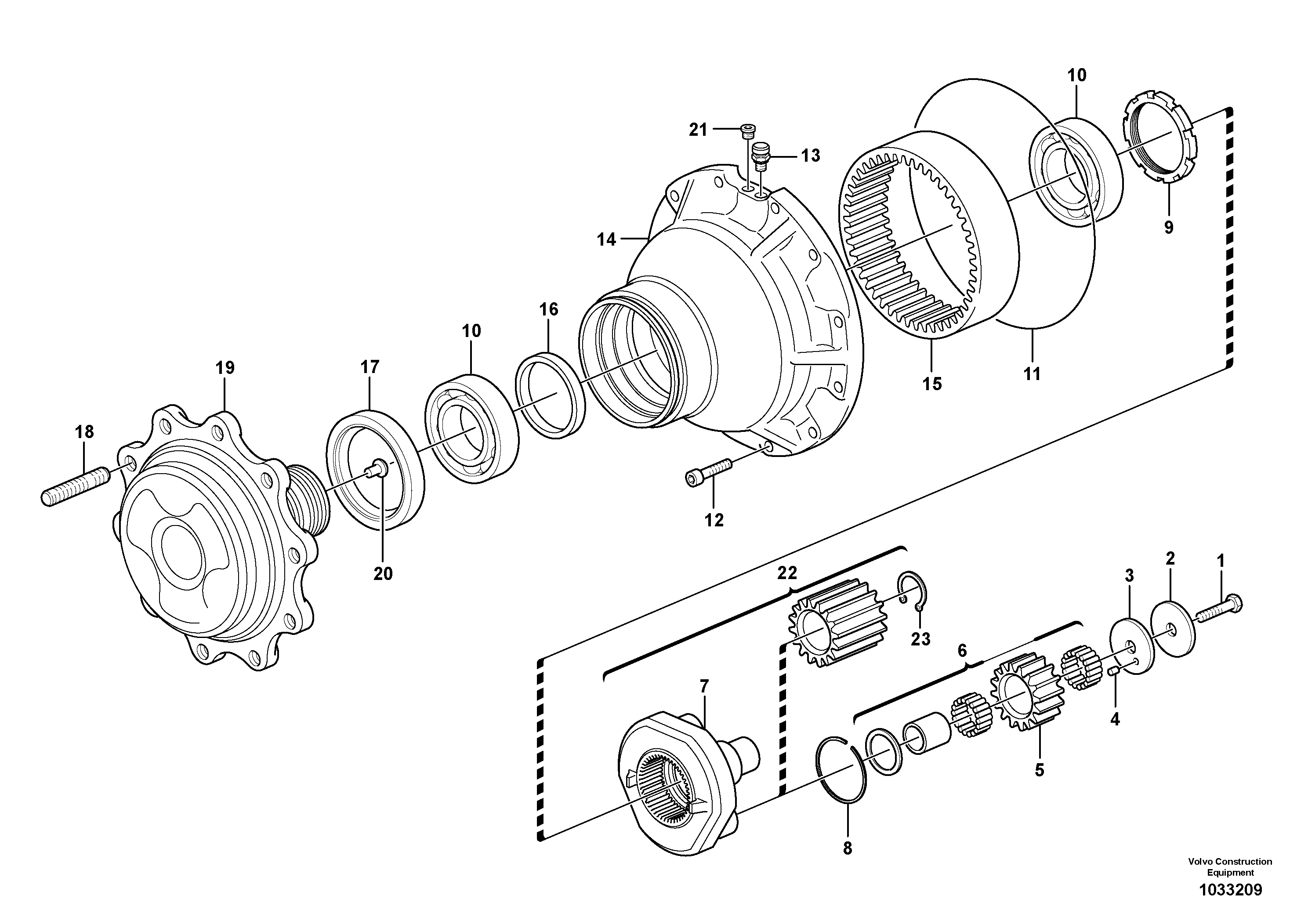 Схема запчастей Volvo BL70 - 105796 Hub reduction, rear axle BL70