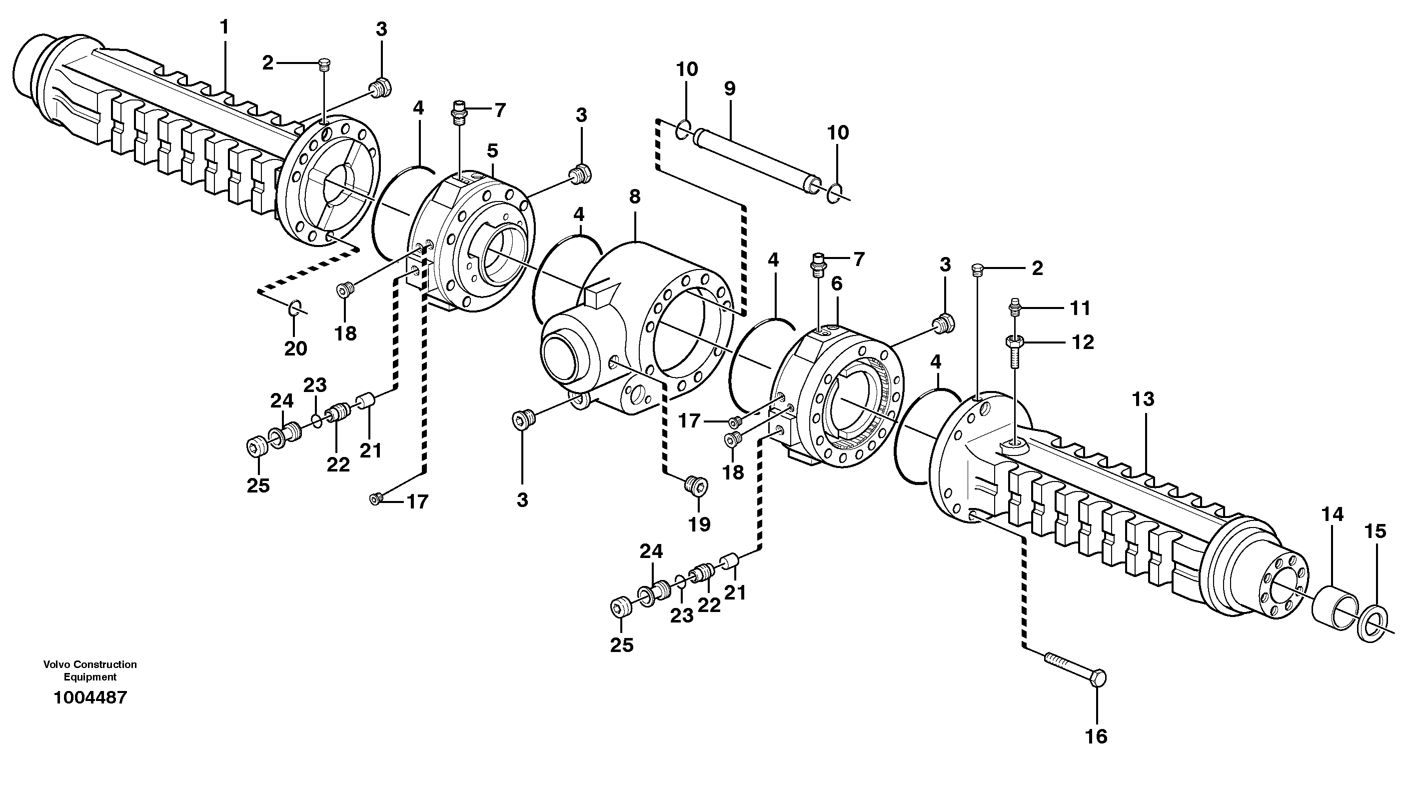 Схема запчастей Volvo BL70 - 41506 Planet shaft, rear BL70