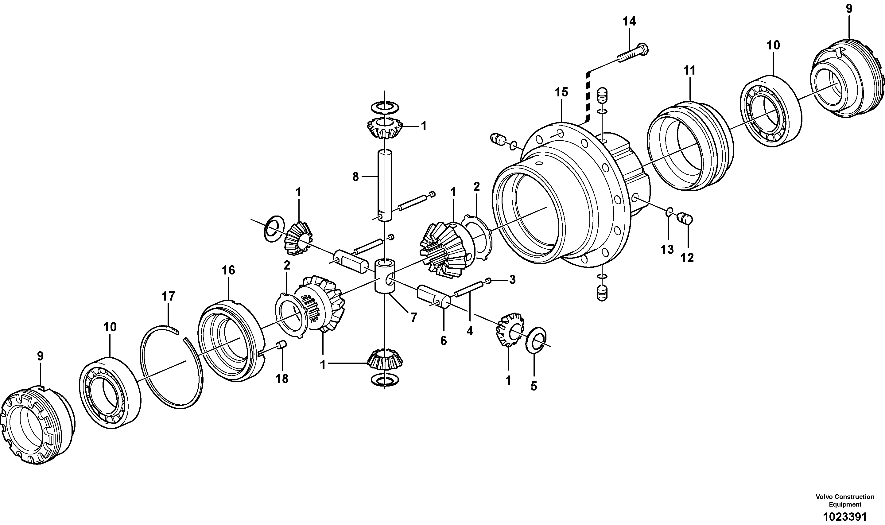 Схема запчастей Volvo BL70 - 41511 Differential. Rear BL70