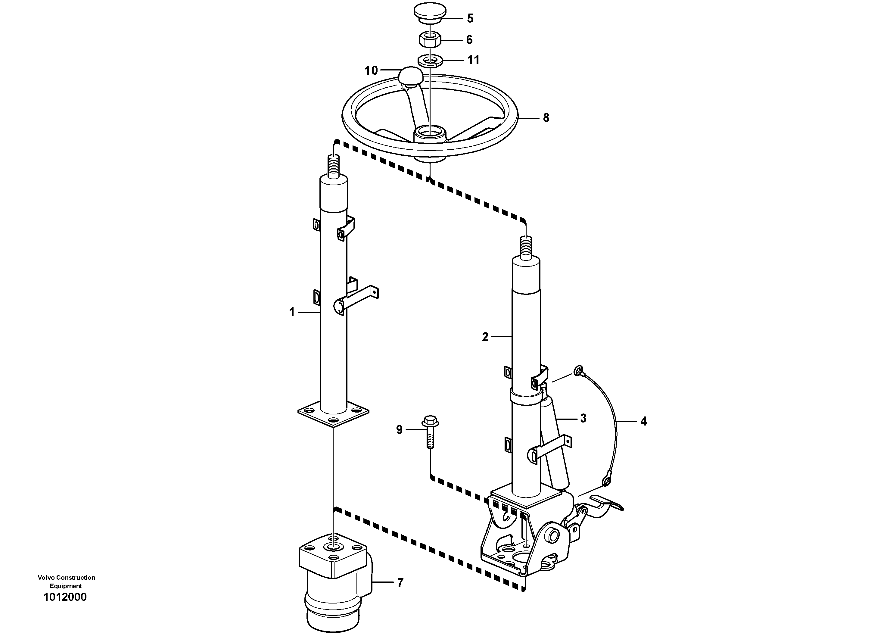 Схема запчастей Volvo BL70 - 29236 Steering column with fitting parts BL70