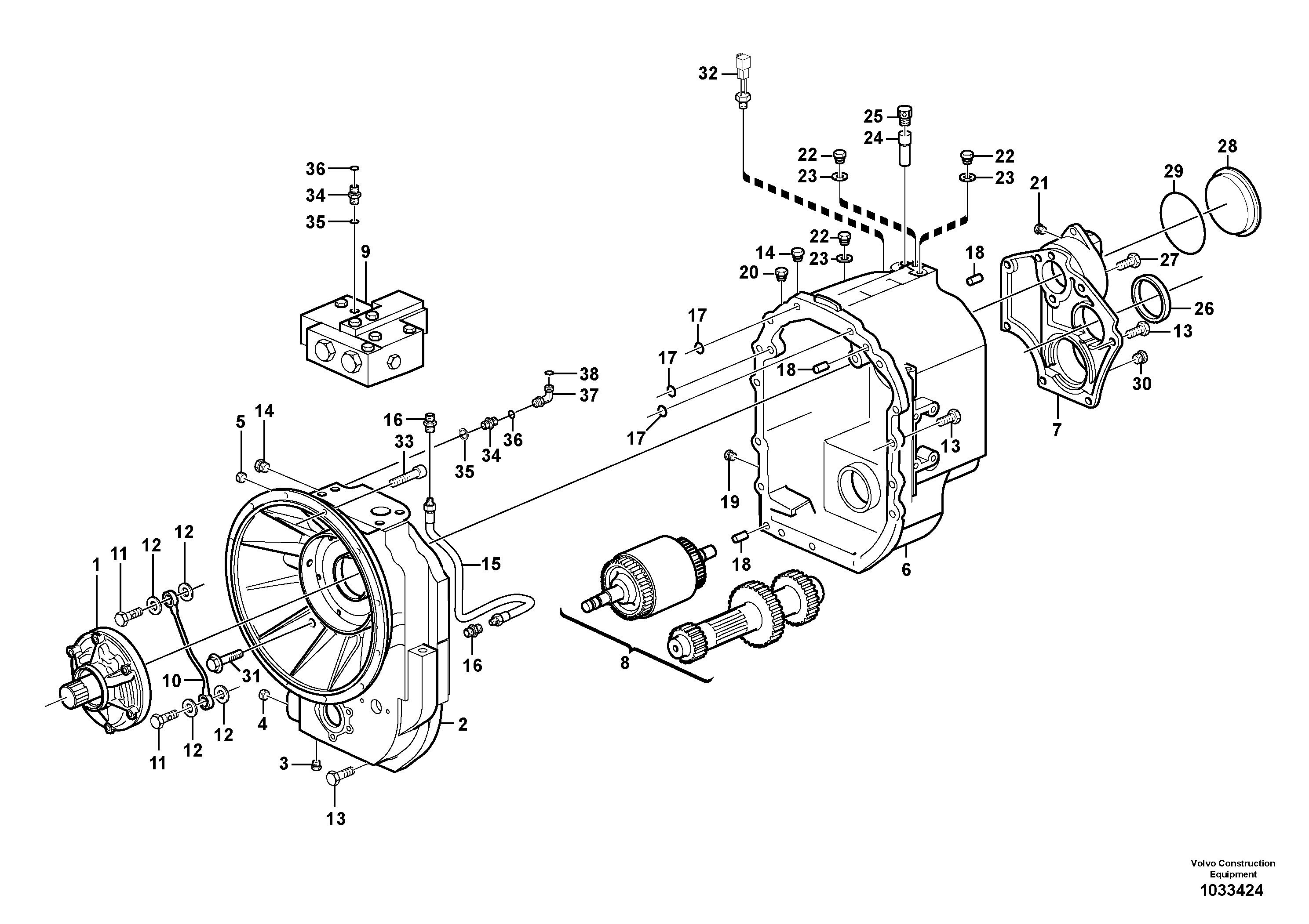 Схема запчастей Volvo BL70 - 21067 Hydraulic transmission with fitting parts BL70 S/N 11489 -