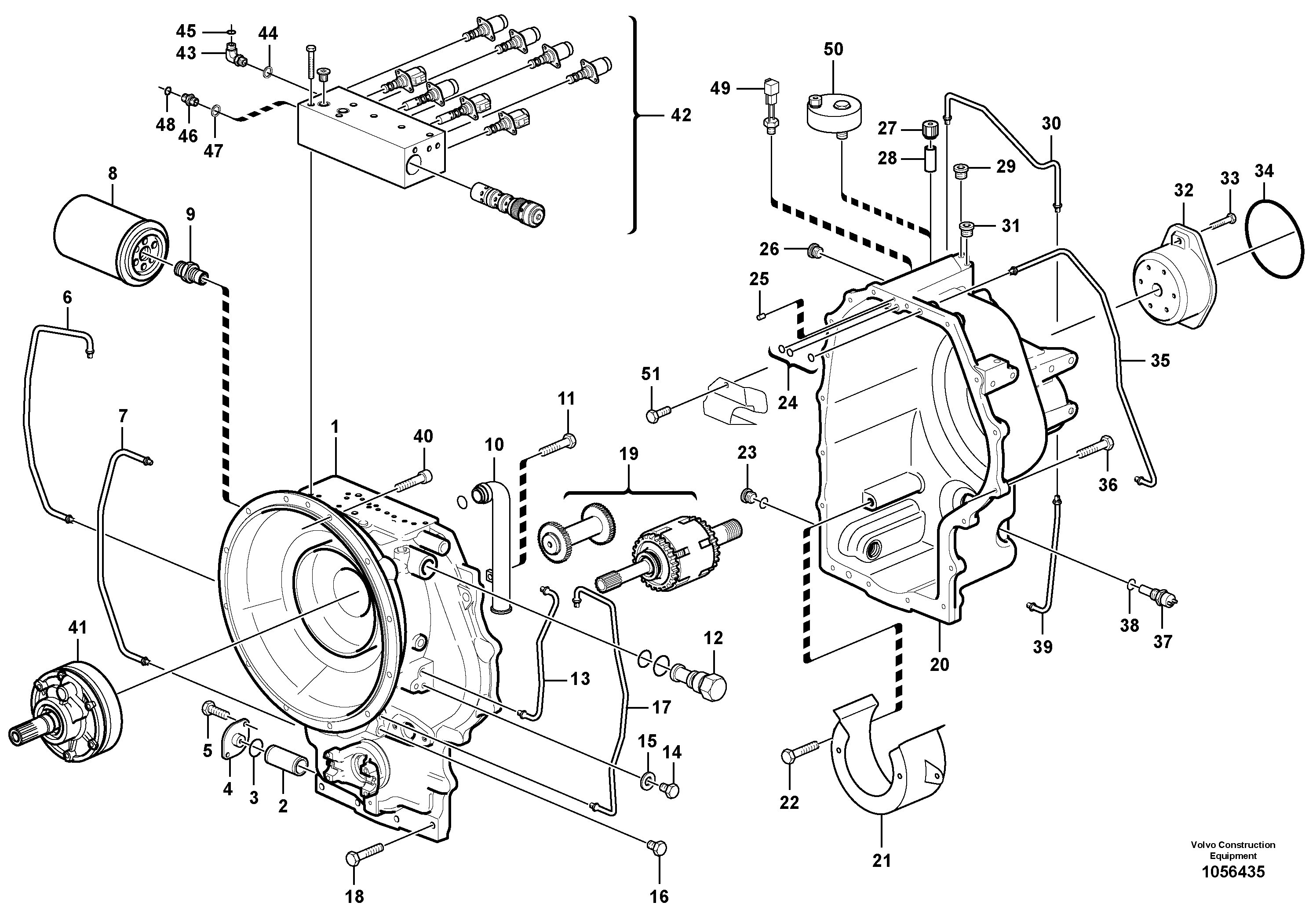 Схема запчастей Volvo BL70 - 78890 Hydraulic transmission with fitting parts BL70 S/N 11489 -