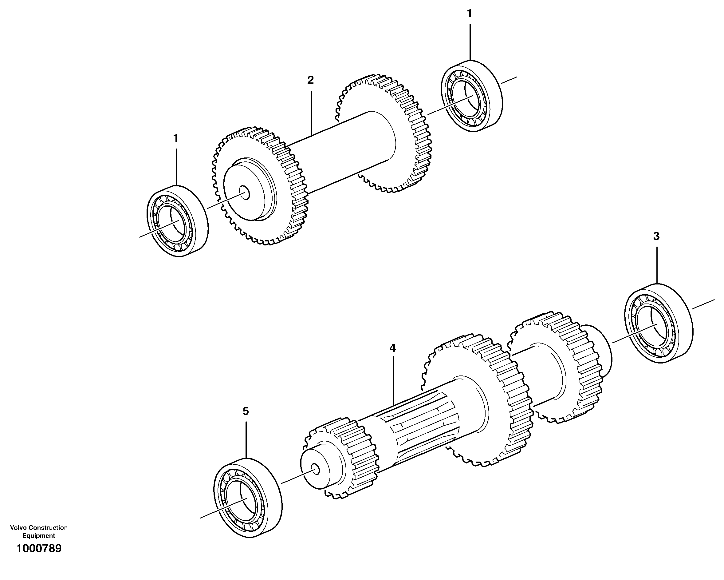 Схема запчастей Volvo BL70 - 44664 Reverse and primary shaft BL70 S/N 11489 -