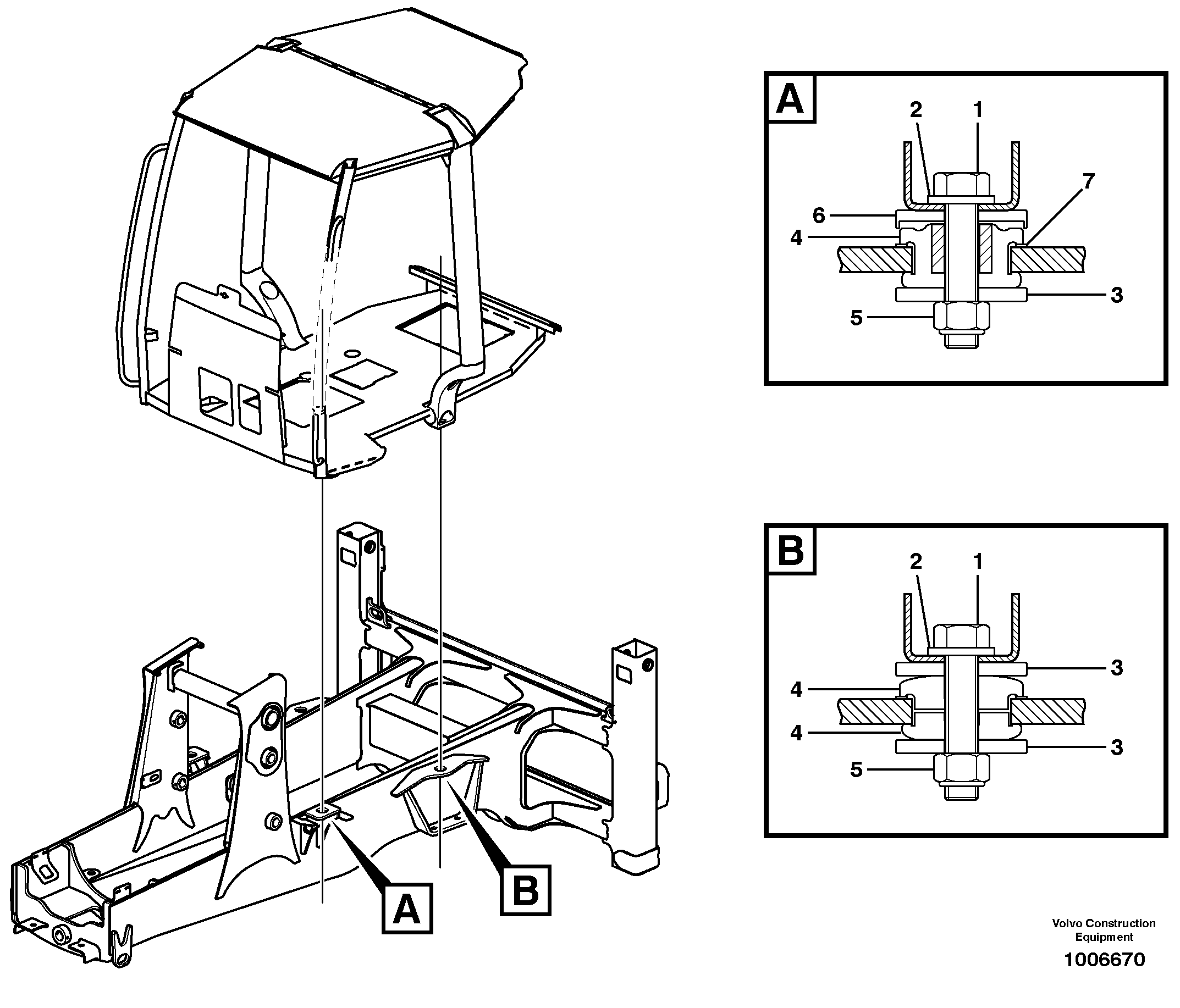 Схема запчастей Volvo BL70 - 39683 Cab mounting block BL70