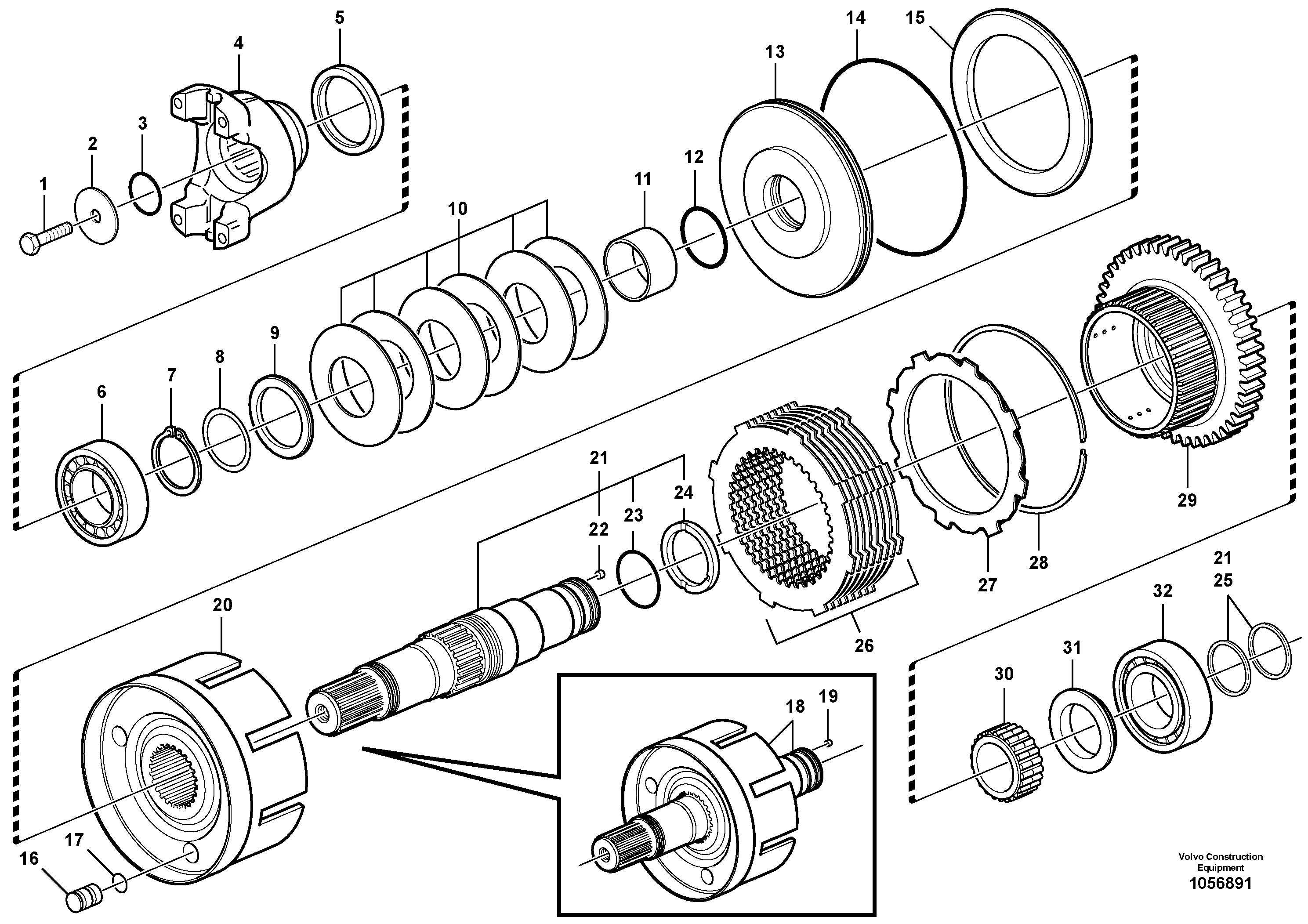 Схема запчастей Volvo BL70 - 78863 Hydraulic clutch, 4wd BL70 S/N 11489 -