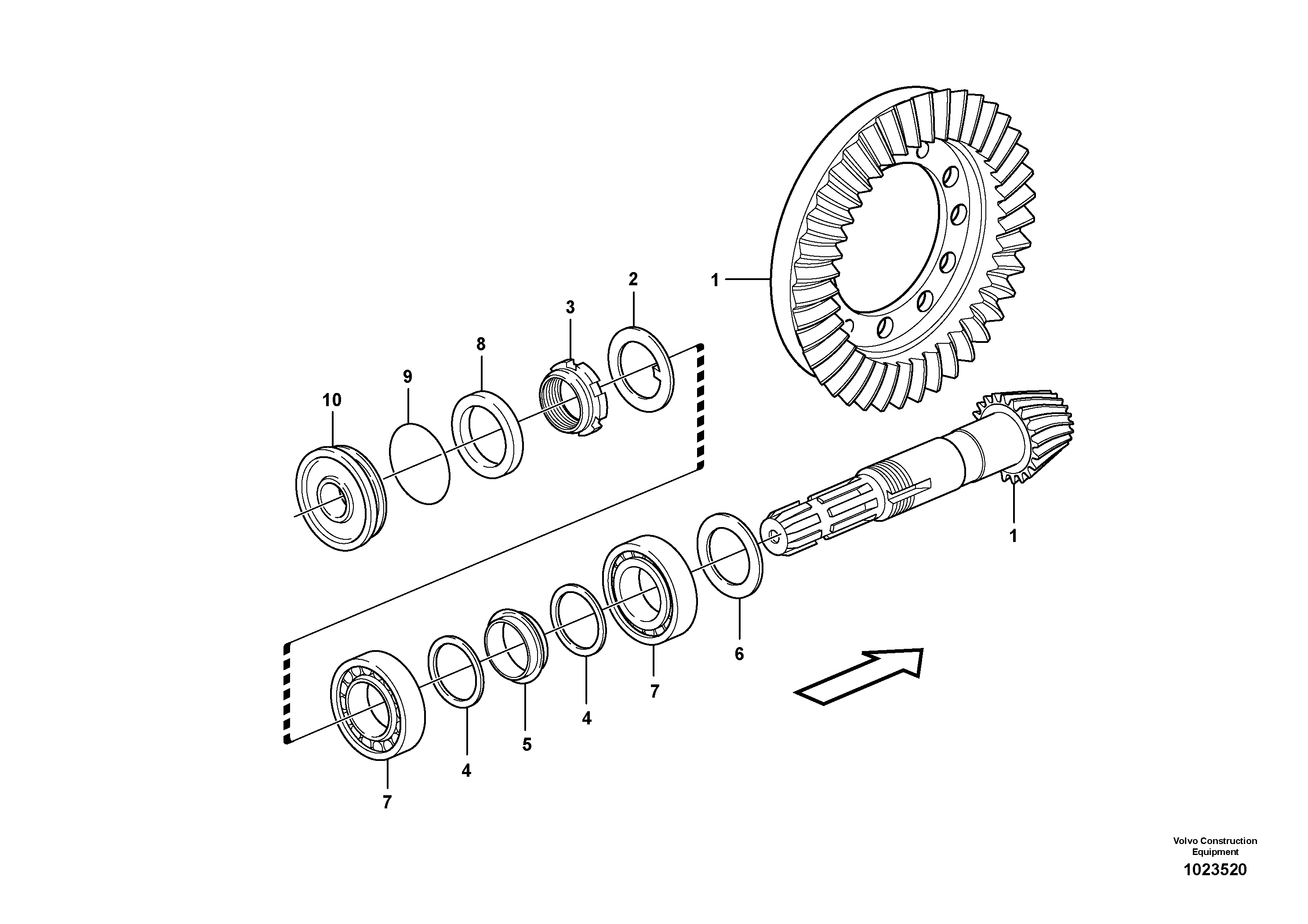 Схема запчастей Volvo BL70 - 68444 Шестерня BL70 S/N 11489 -