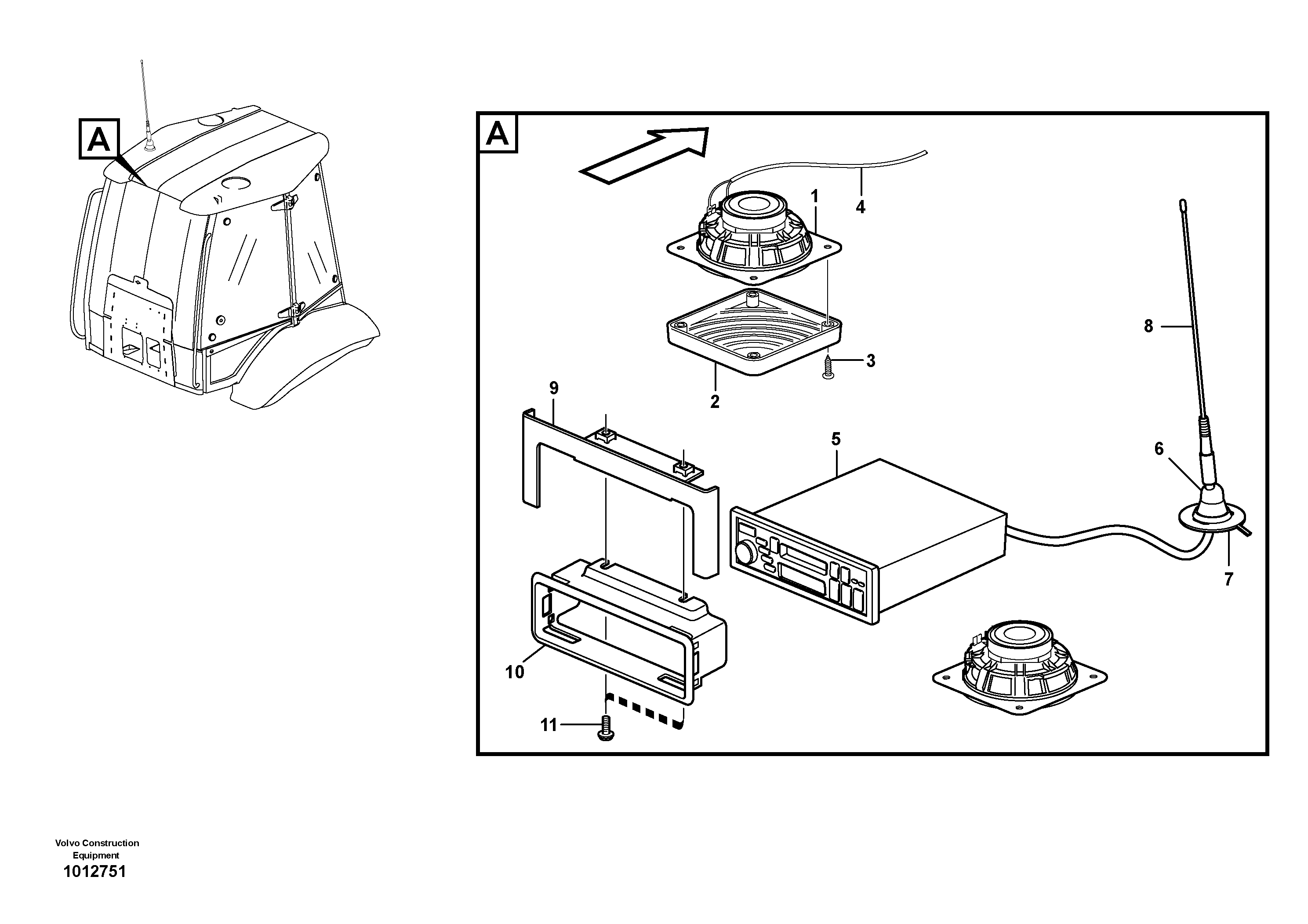 Схема запчастей Volvo BL70 - 39709 Radio bracket BL70