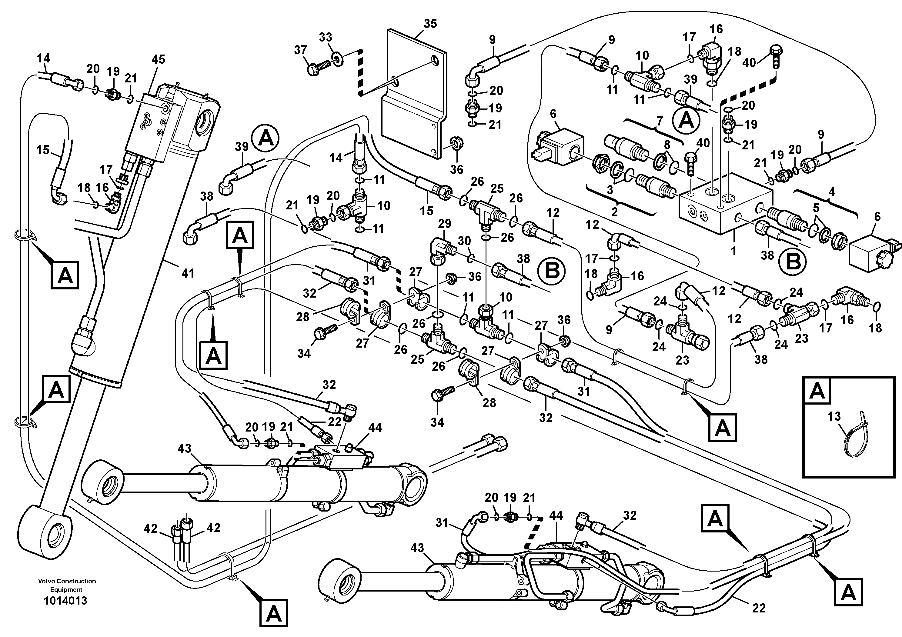 Схема запчастей Volvo BL70 - 102550 Hydraulic system loader safety valves BL70