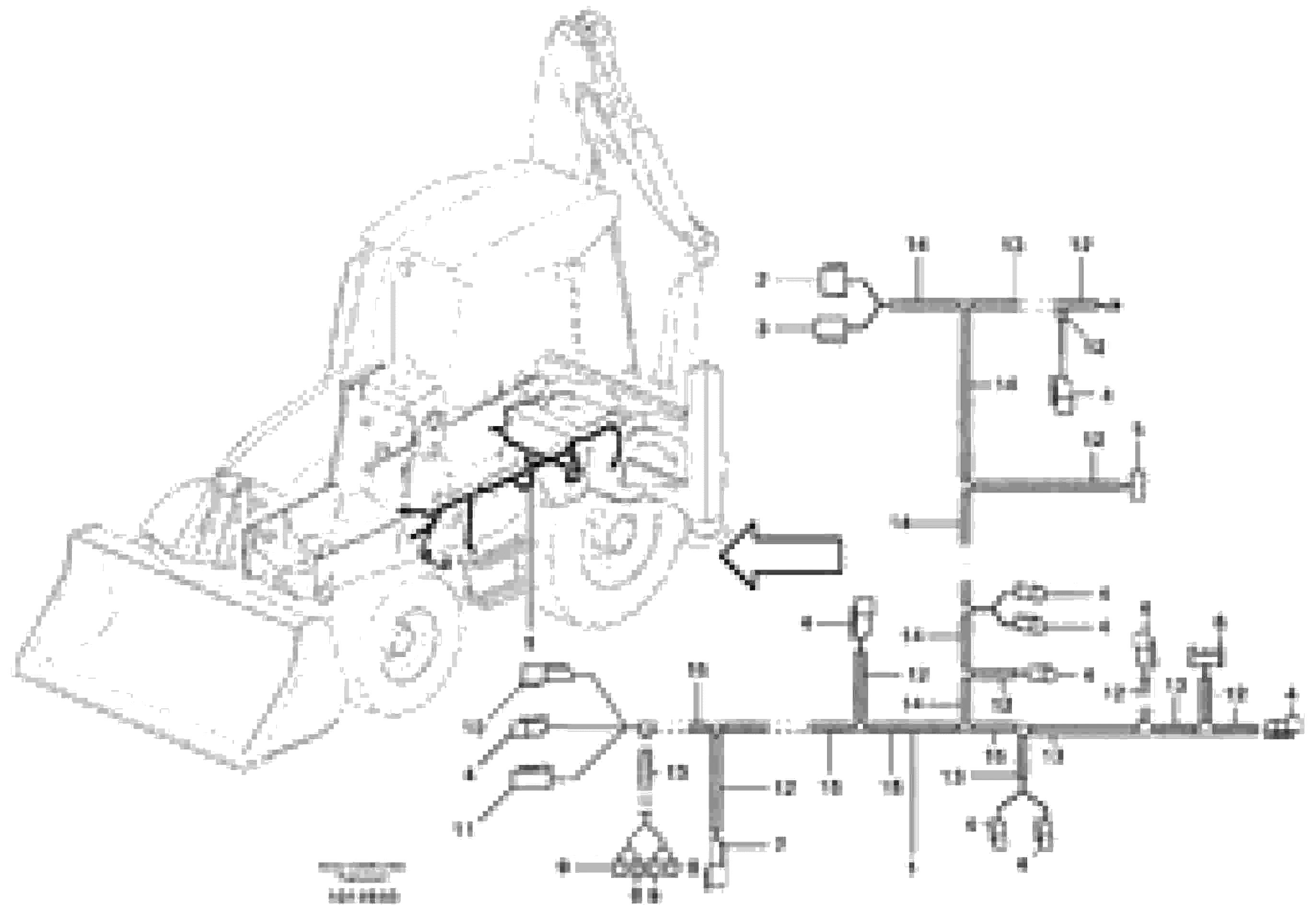 Схема запчастей Volvo BL71 - 1557 Cable harness rear valve block BL71