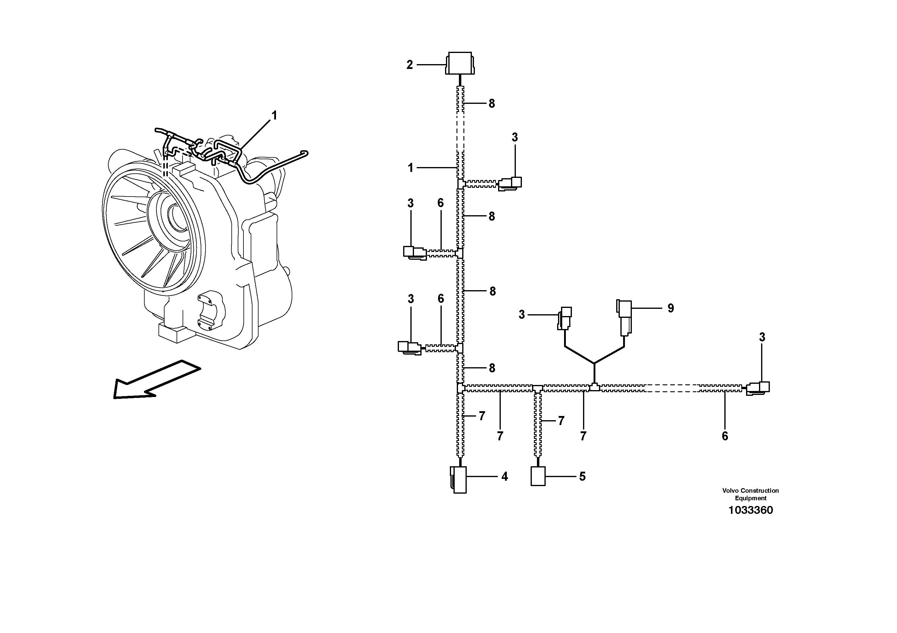 Схема запчастей Volvo BL71 - 2275 Cable harness, transmission BL71