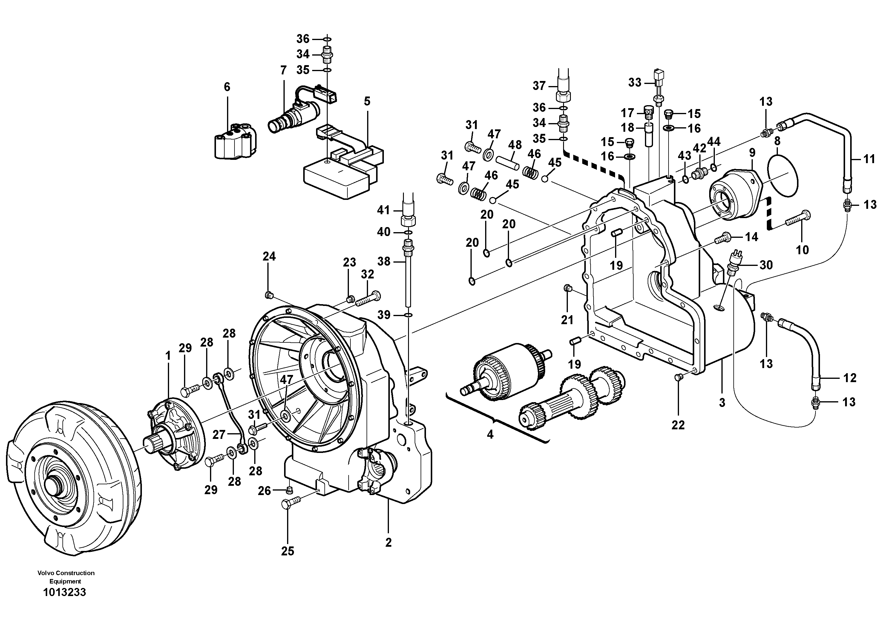 Схема запчастей Volvo BL71 - 3565 Hydraulic transmission with fitting parts BL71