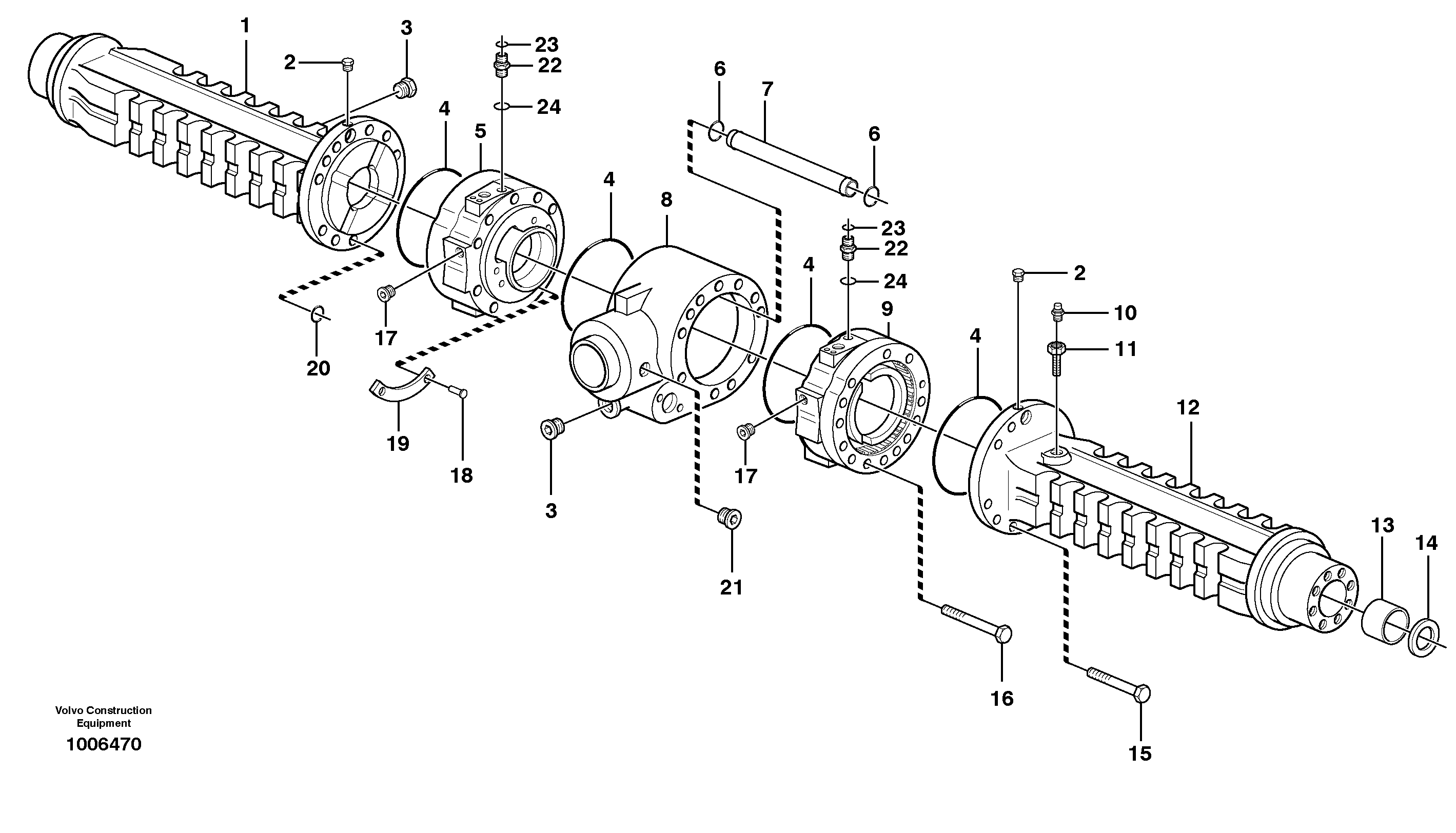 Схема запчастей Volvo BL71 - 104733 Planet shaft, rear BL71