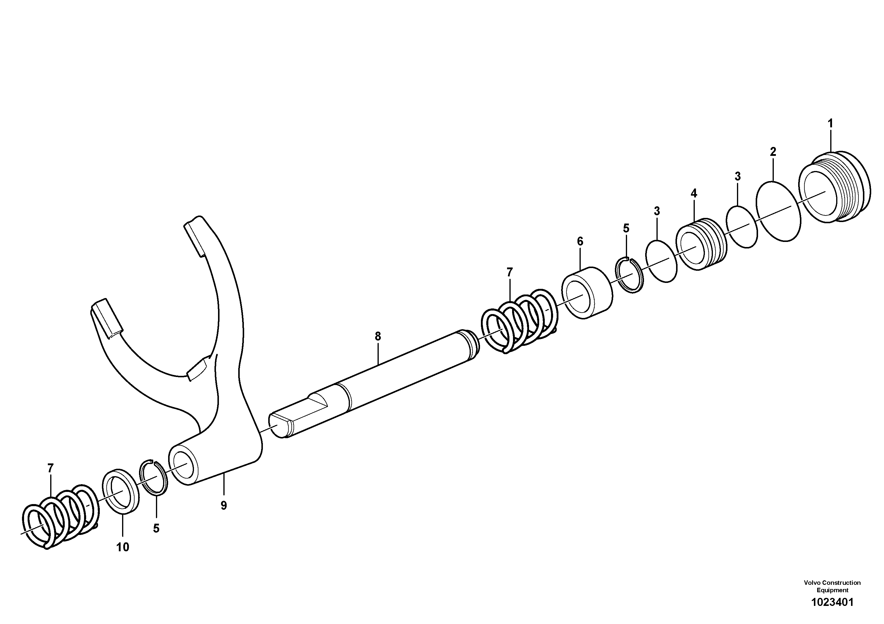 Схема запчастей Volvo BL71 - 3864 Differential lock BL71