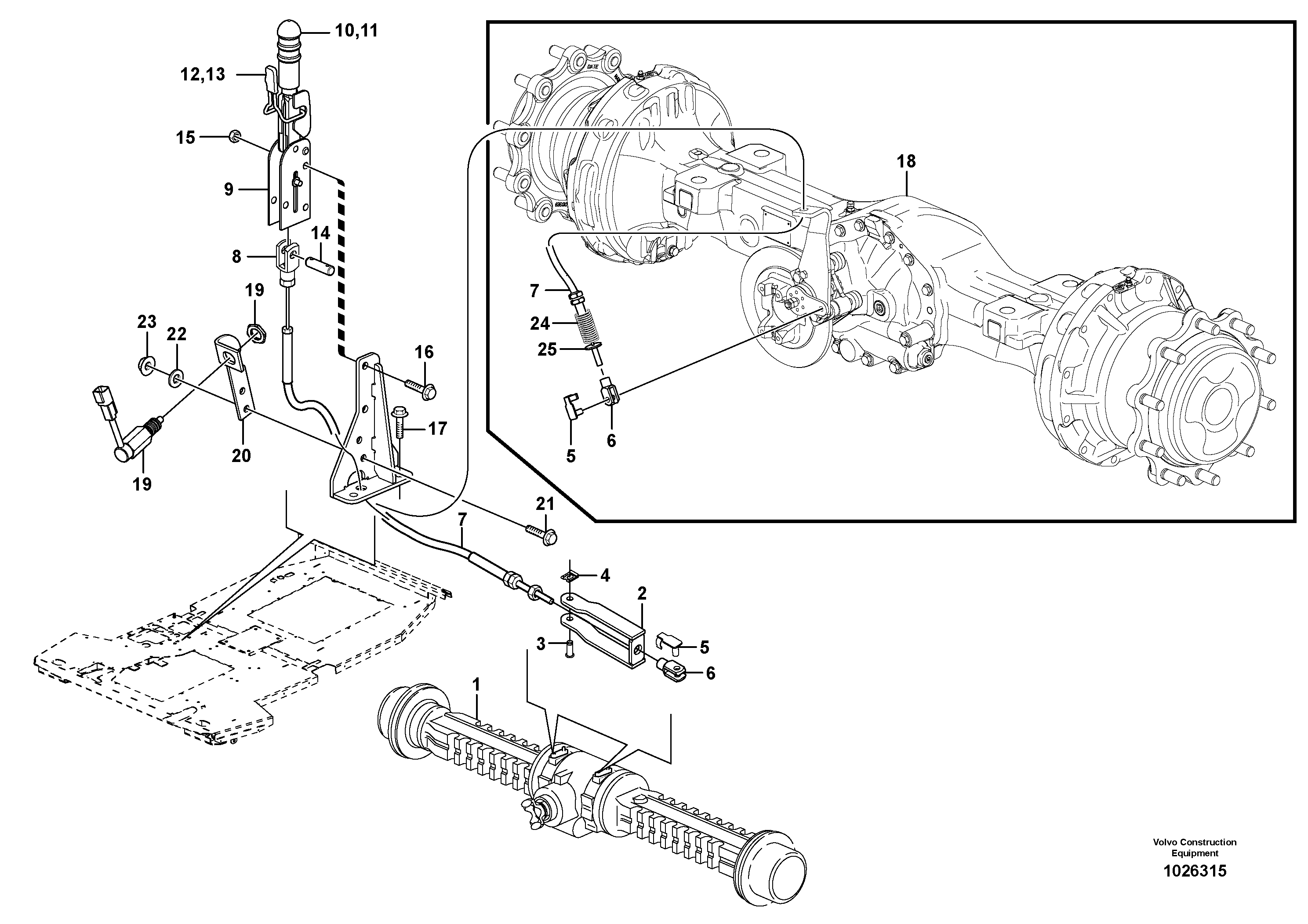 Схема запчастей Volvo BL71 - 3873 Parking brake BL71