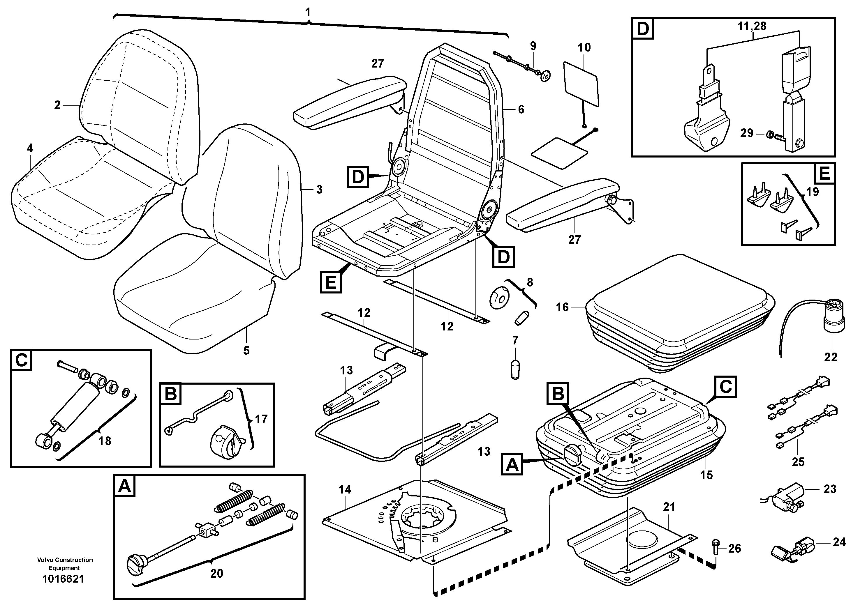 Схема запчастей Volvo BL71 - 3926 Operators seat BL71