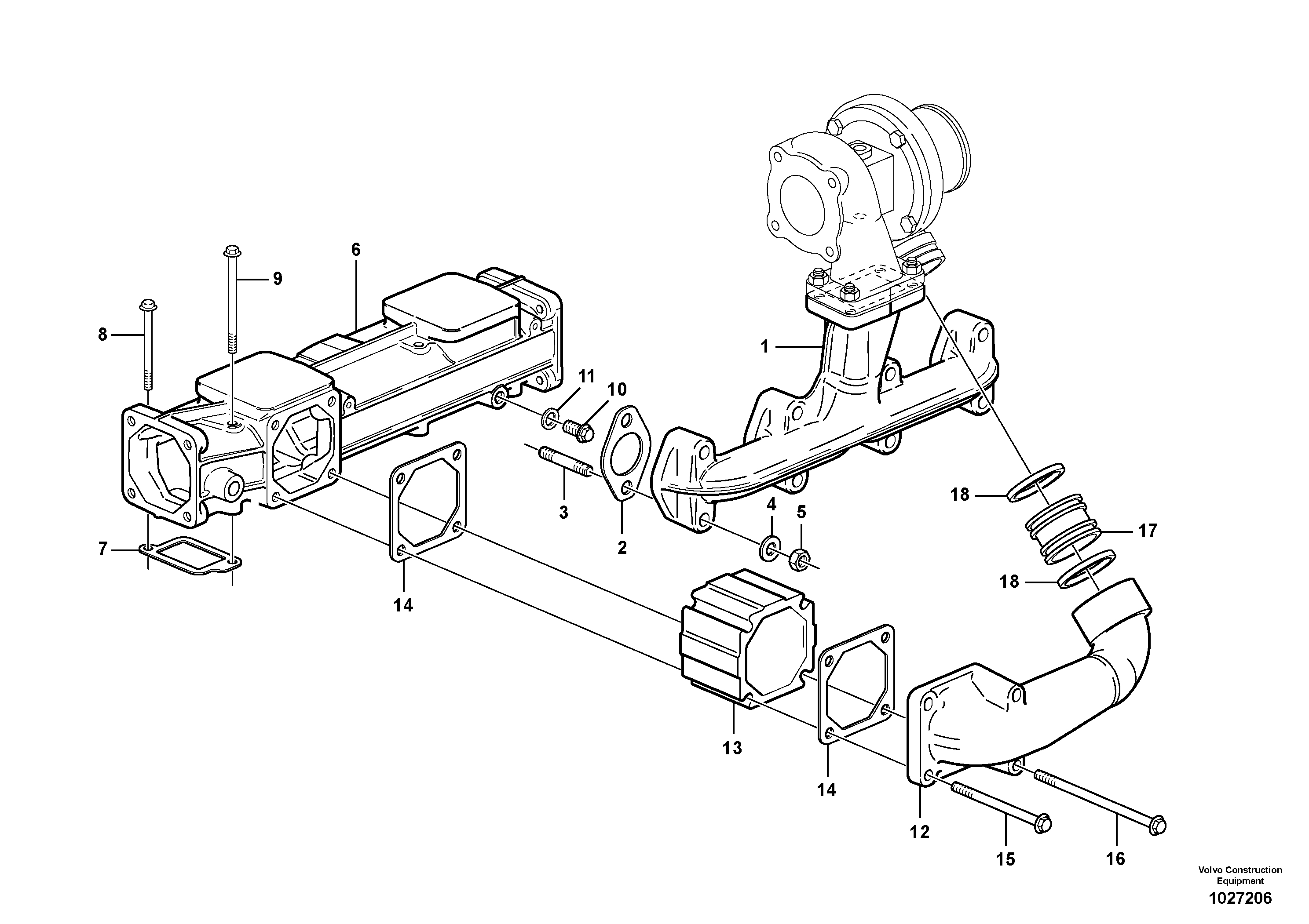 Схема запчастей Volvo BL71 - 34556 Inlet manifold and exhaust manifold BL71PLUS