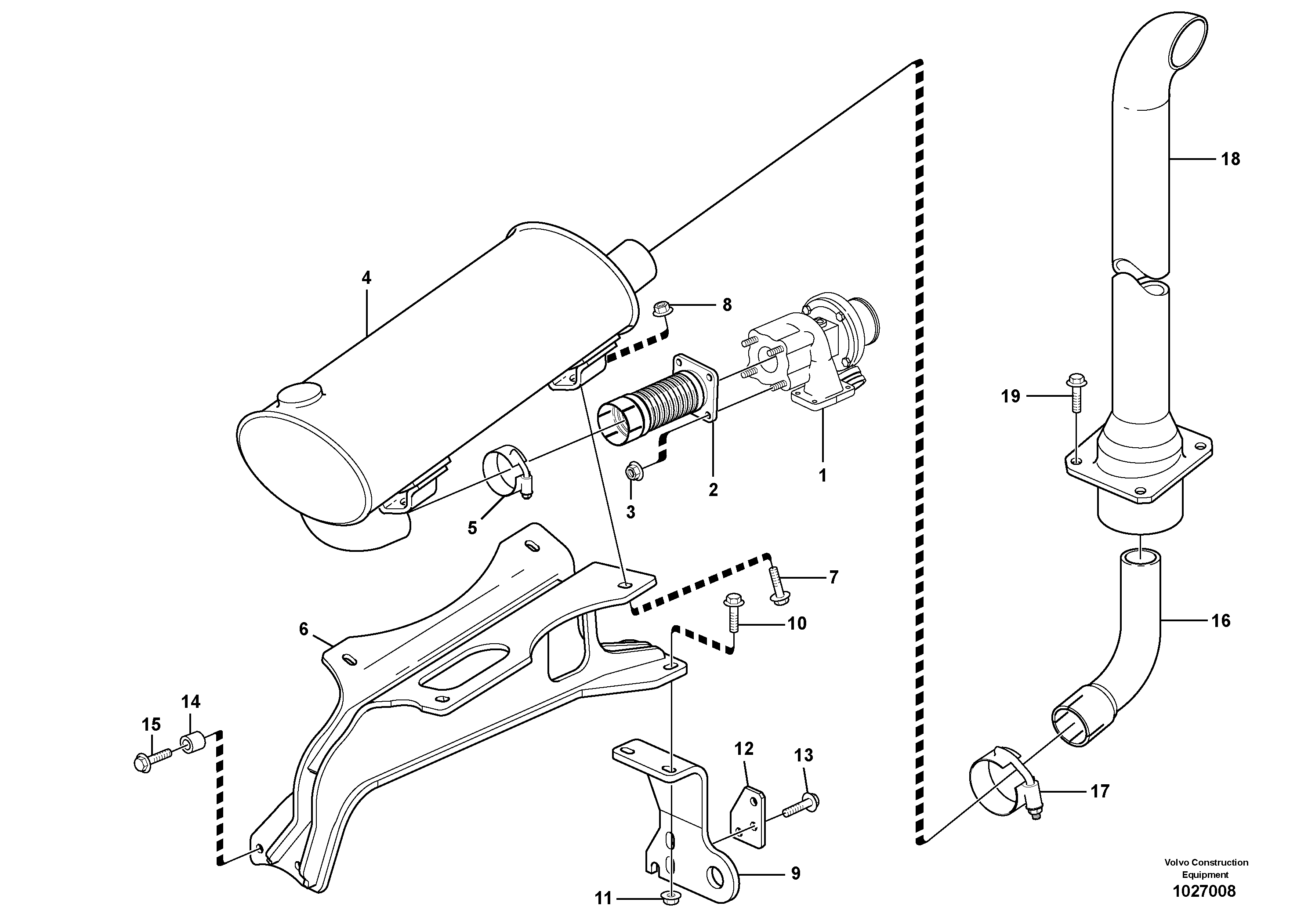 Схема запчастей Volvo BL71 - 19211 Exhaust system, silencer BL71PLUS