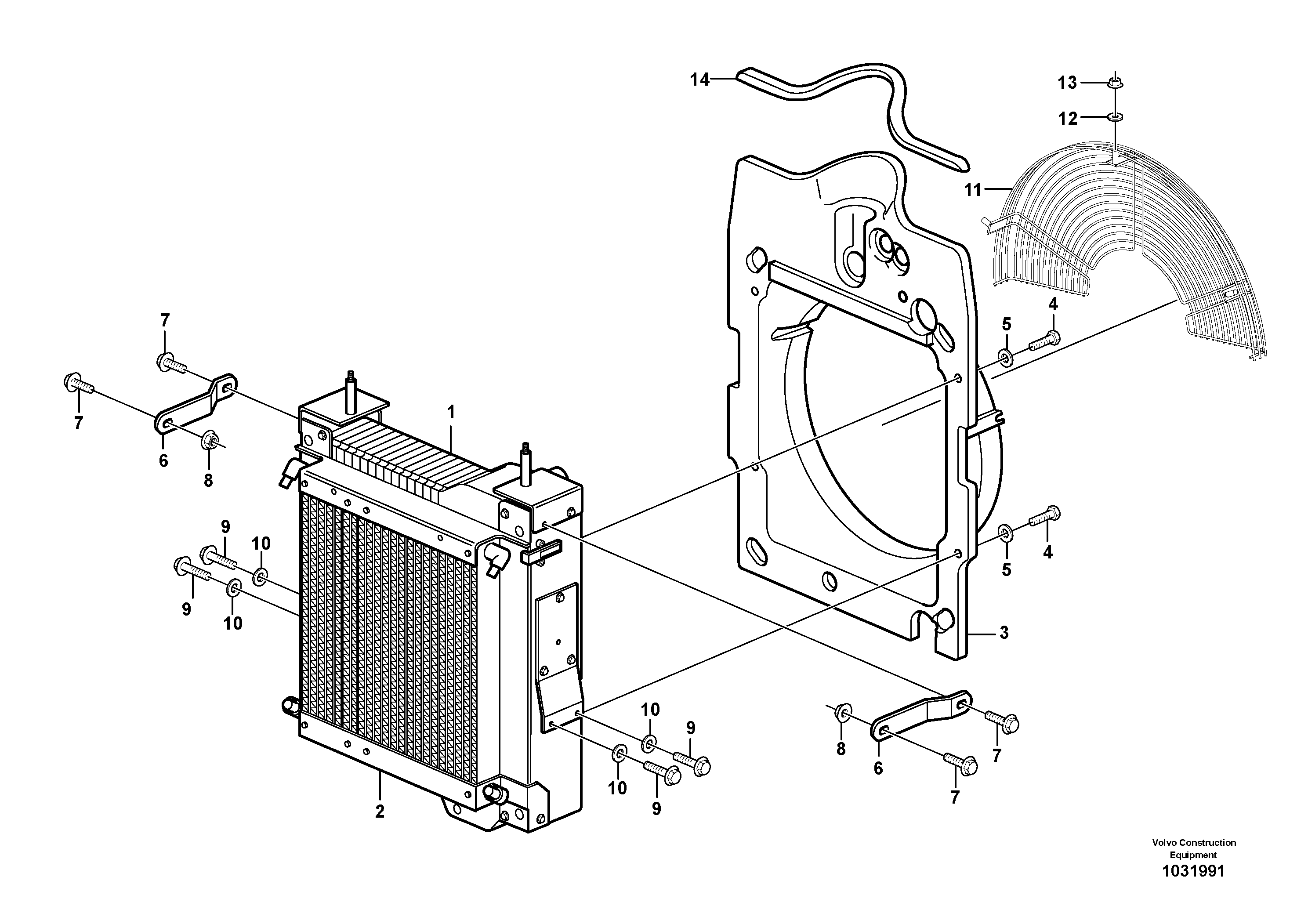 Схема запчастей Volvo BL71 - 82782 Radiator with fitting parts BL71PLUS