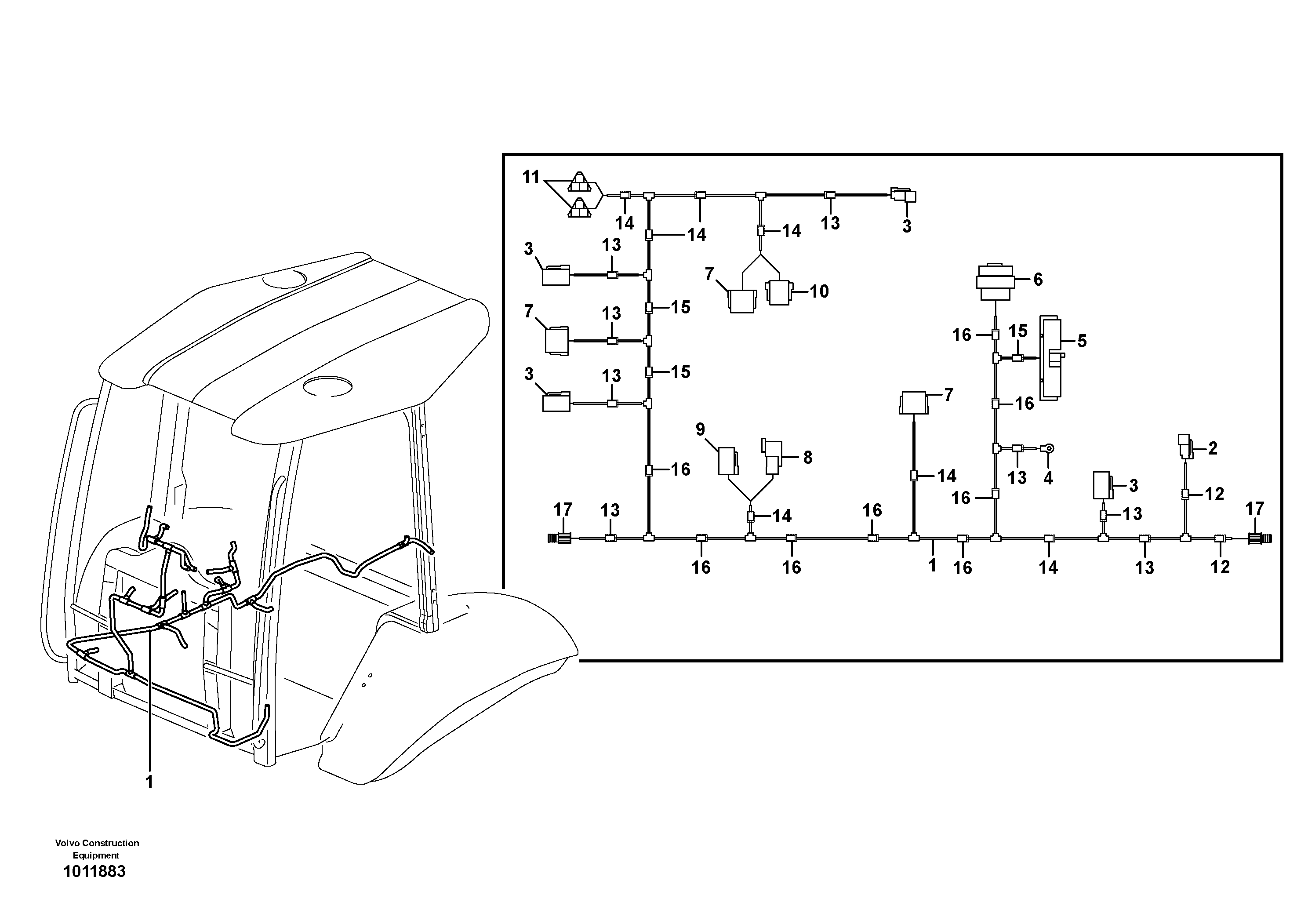 Схема запчастей Volvo BL71 - 1102 Cable harness, panel BL71PLUS