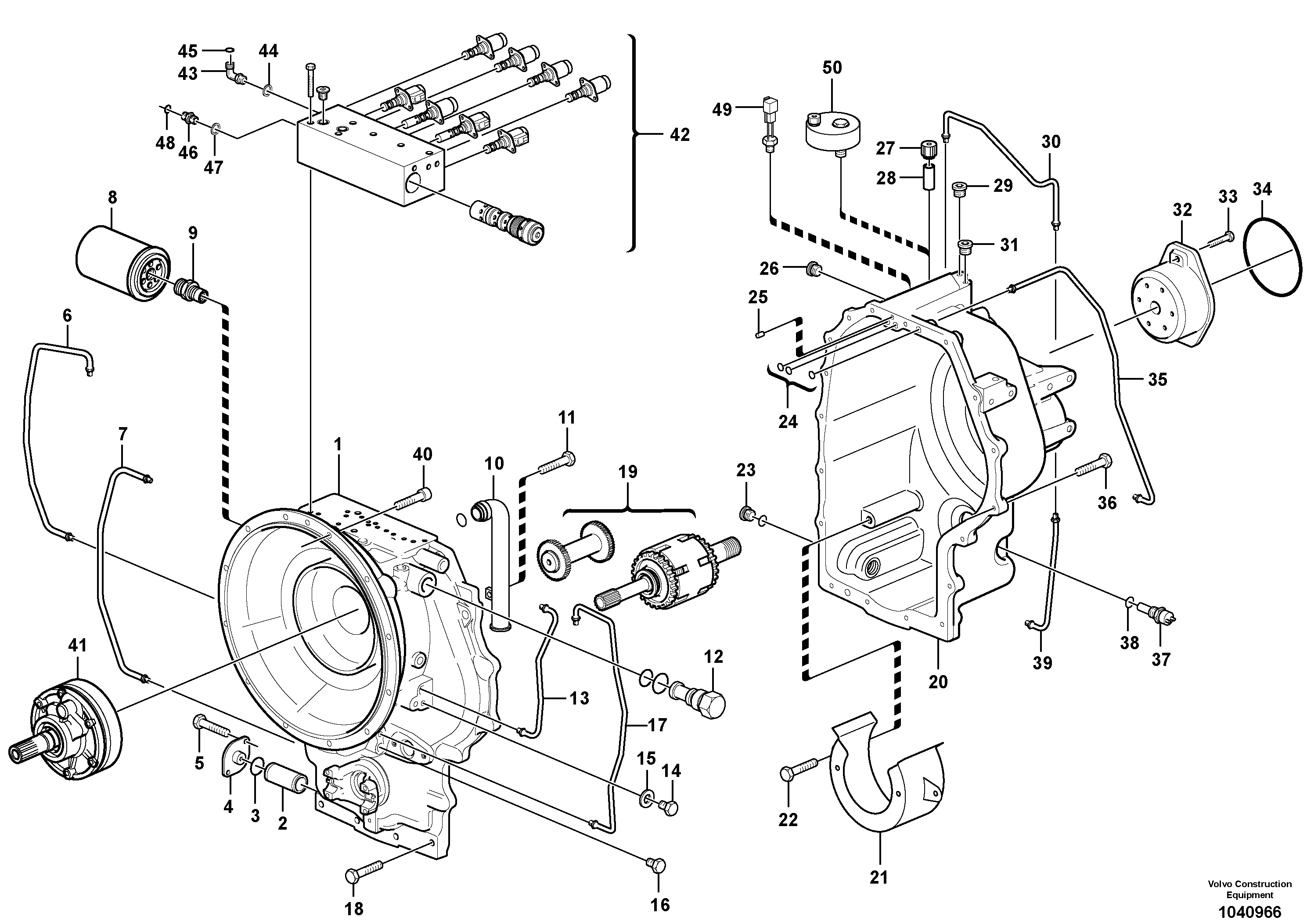 Схема запчастей Volvo BL71 - 28777 Hydraulic transmission with fitting parts BL71PLUS