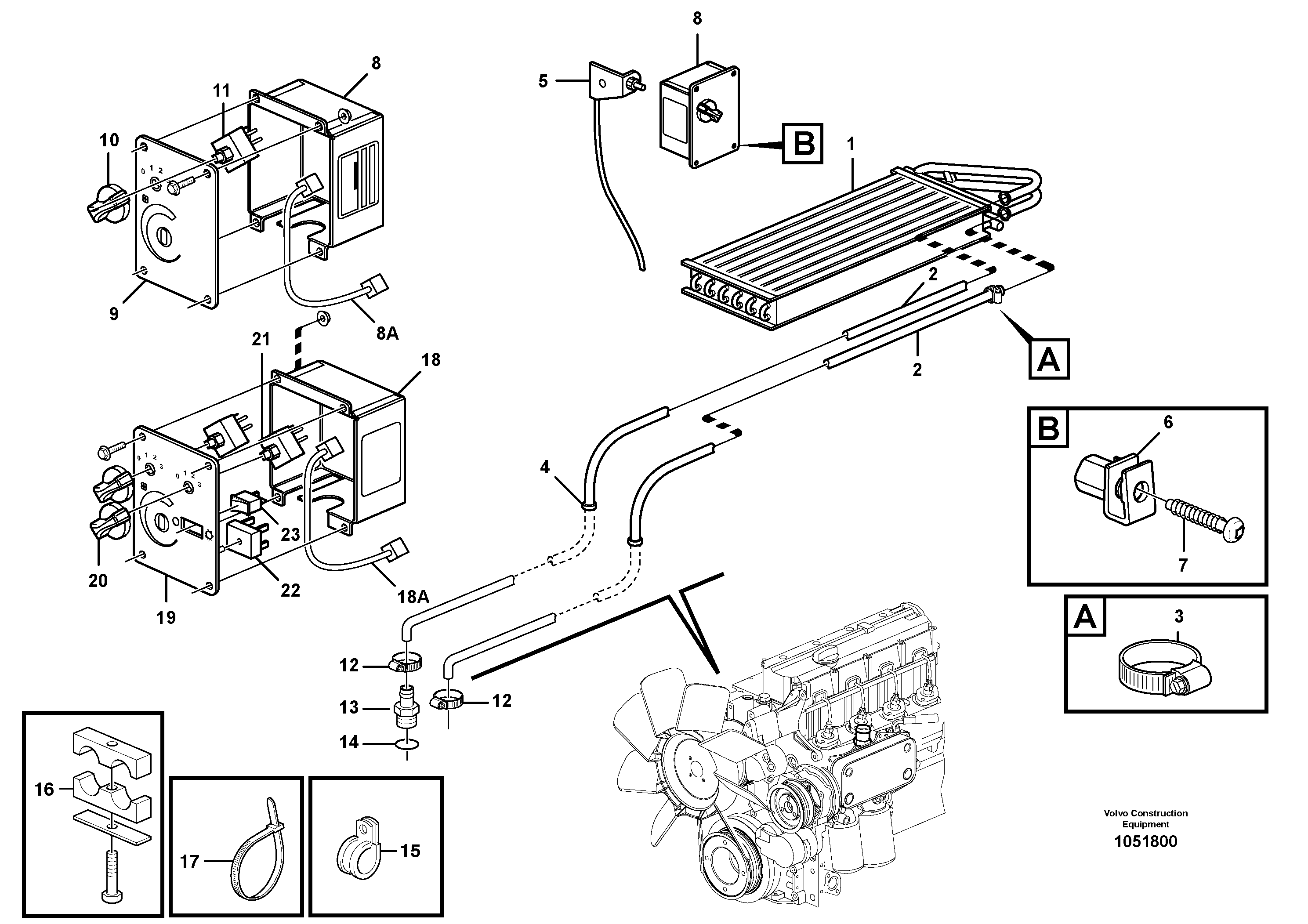 Схема запчастей Volvo BL71 - 83928 Radiator and control BL71 S/N 16827 -