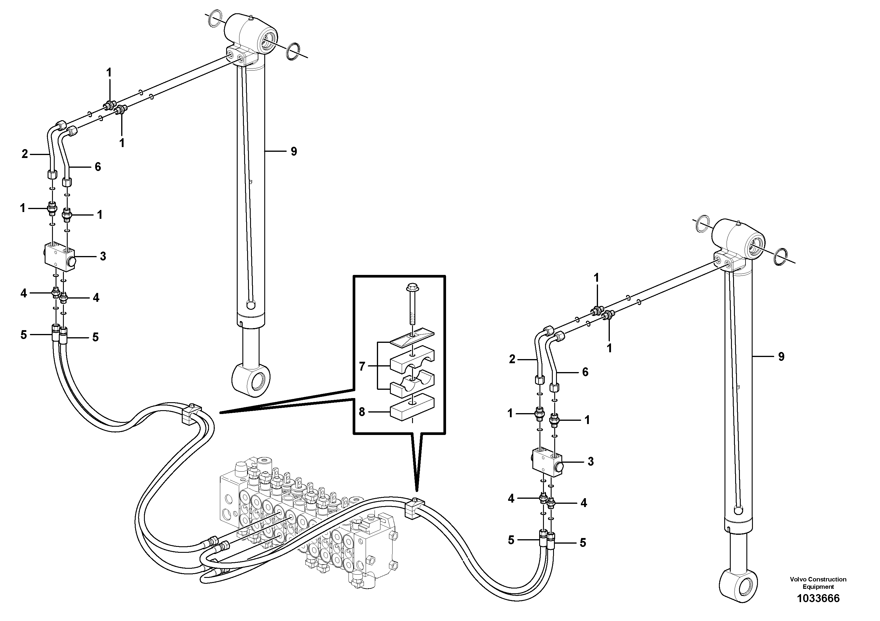 Схема запчастей Volvo BL71 - 46359 Hydraulic system, stabiliser legs BL71 S/N 16827 -