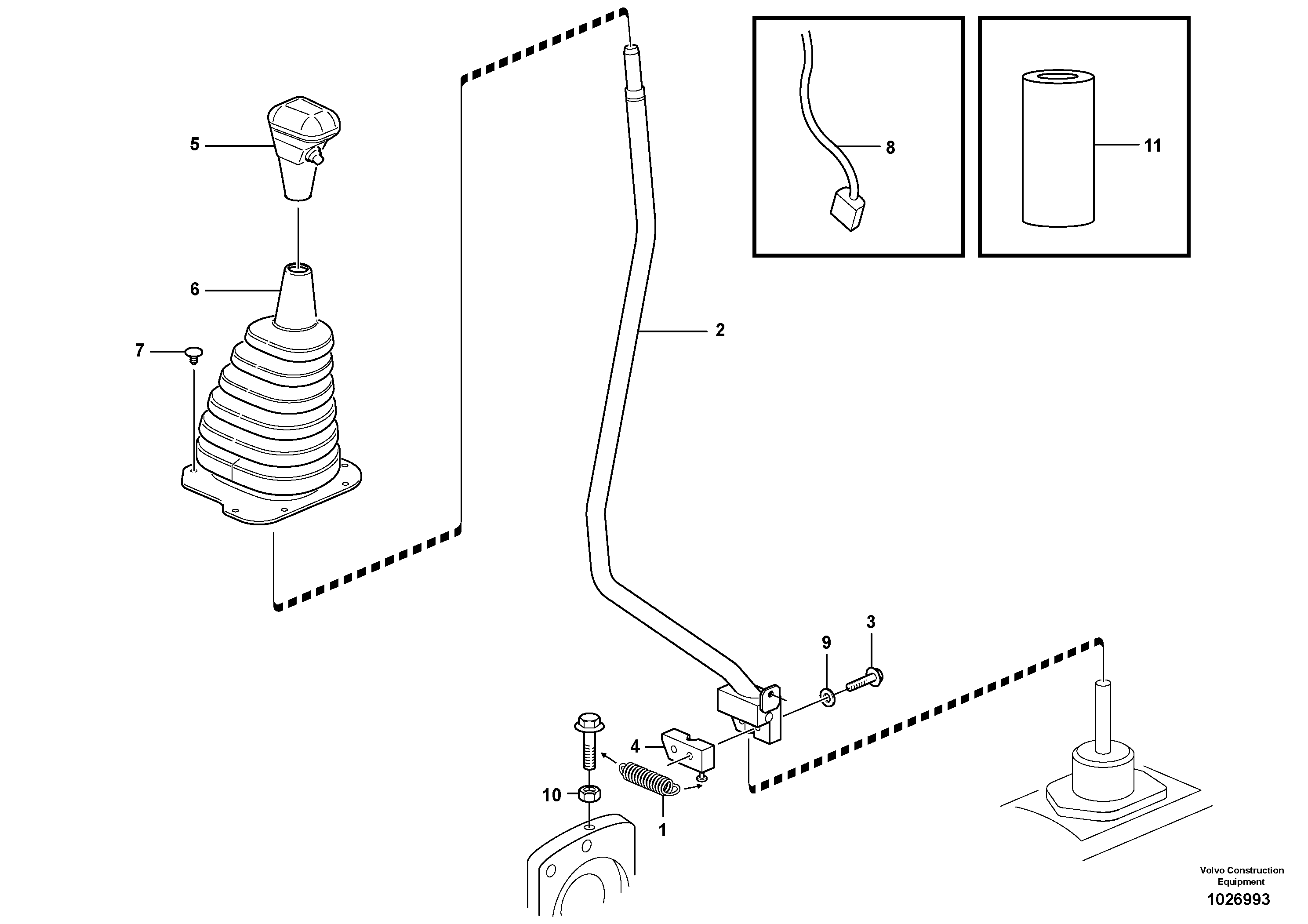 Схема запчастей Volvo BL71 - 85952 Gear selector, 4-wheel drive BL71PLUS