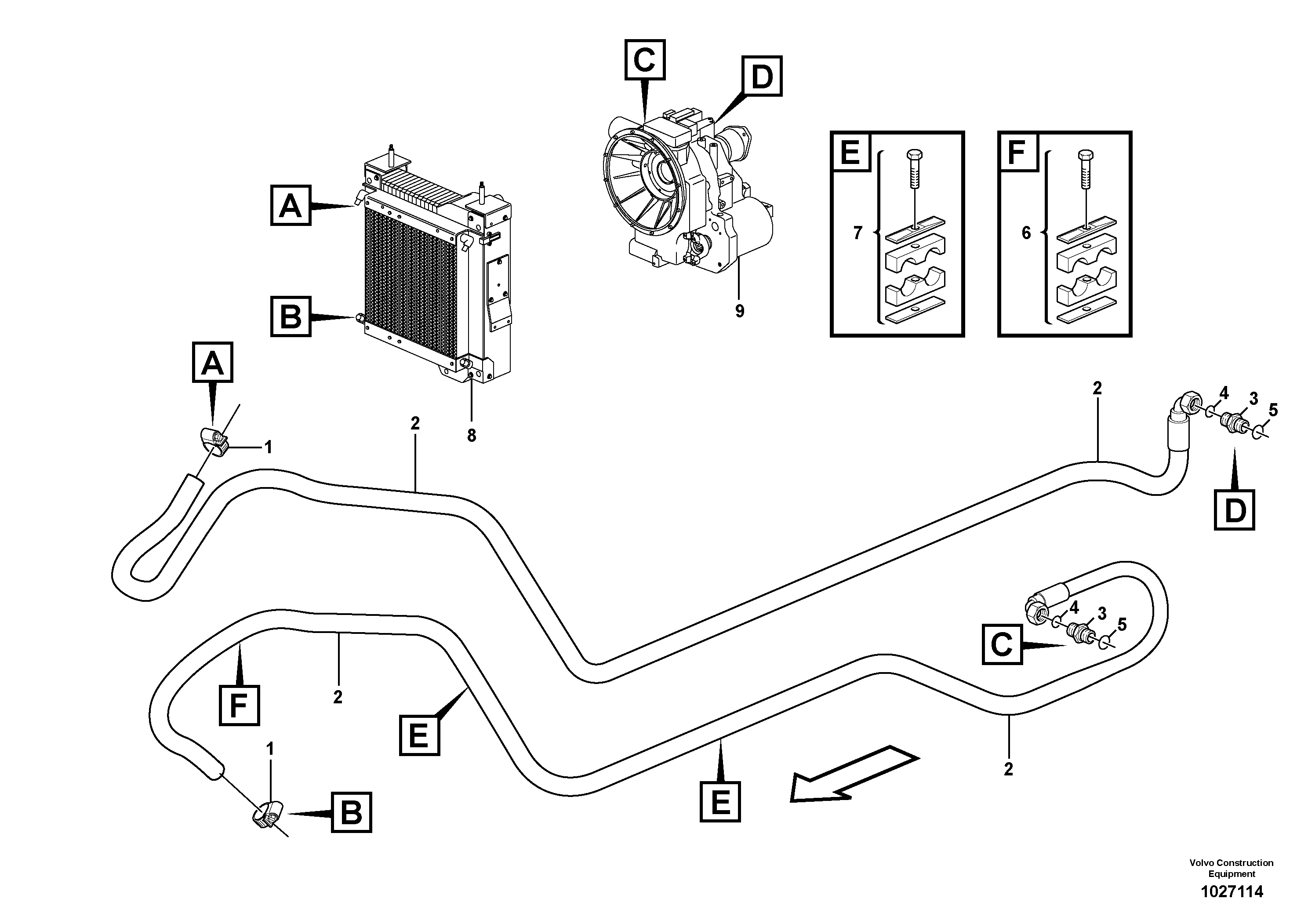 Схема запчастей Volvo BL71 - 545 Oil cooler, transmission BL71PLUS