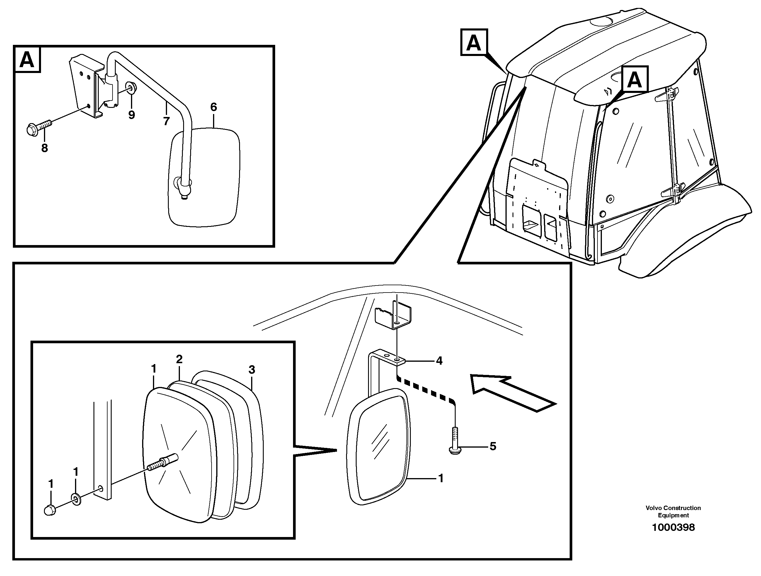 Схема запчастей Volvo BL71 - 3916 Rear view mirror BL71