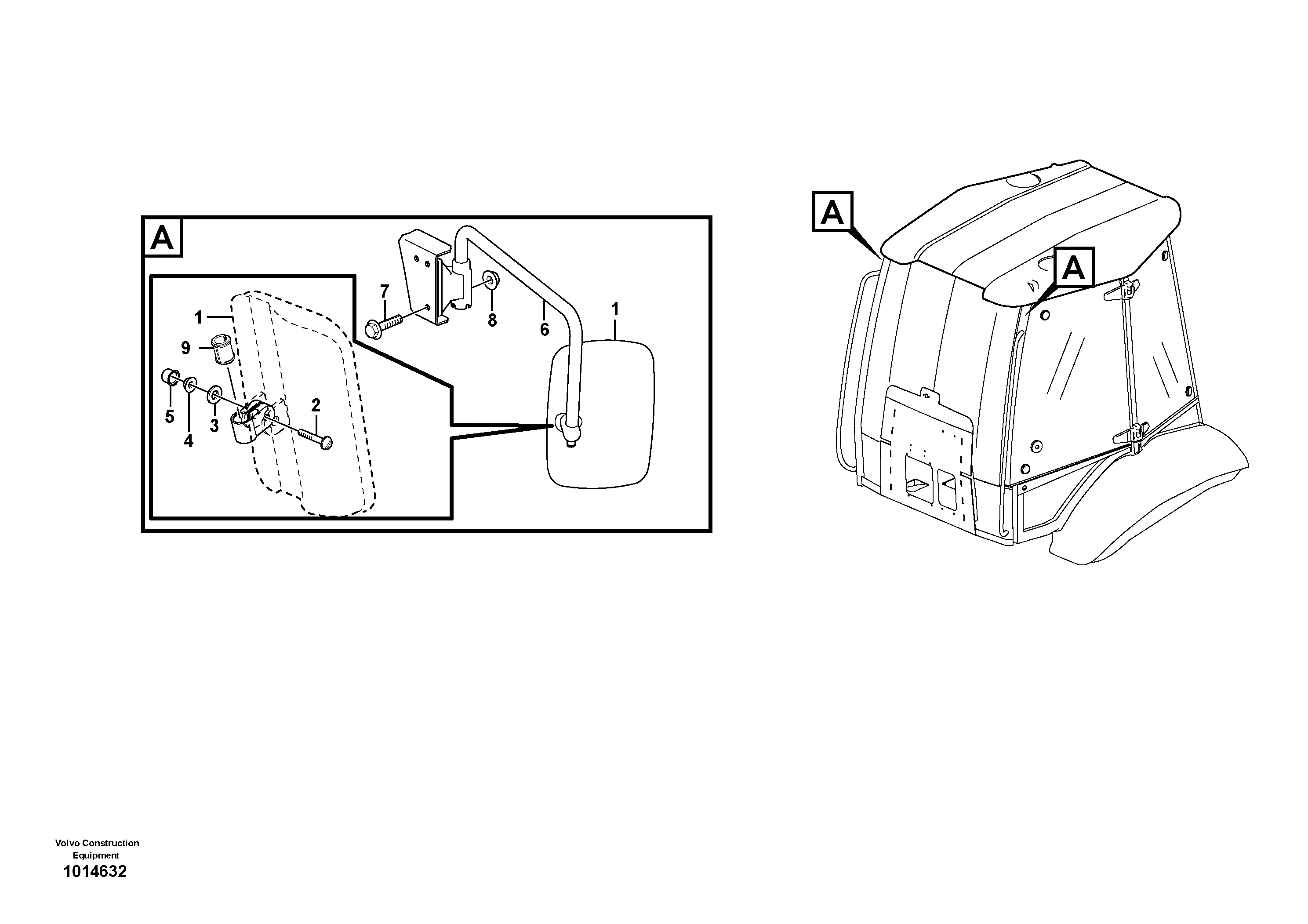 Схема запчастей Volvo BL71 - 3918 Rear view mirror BL71