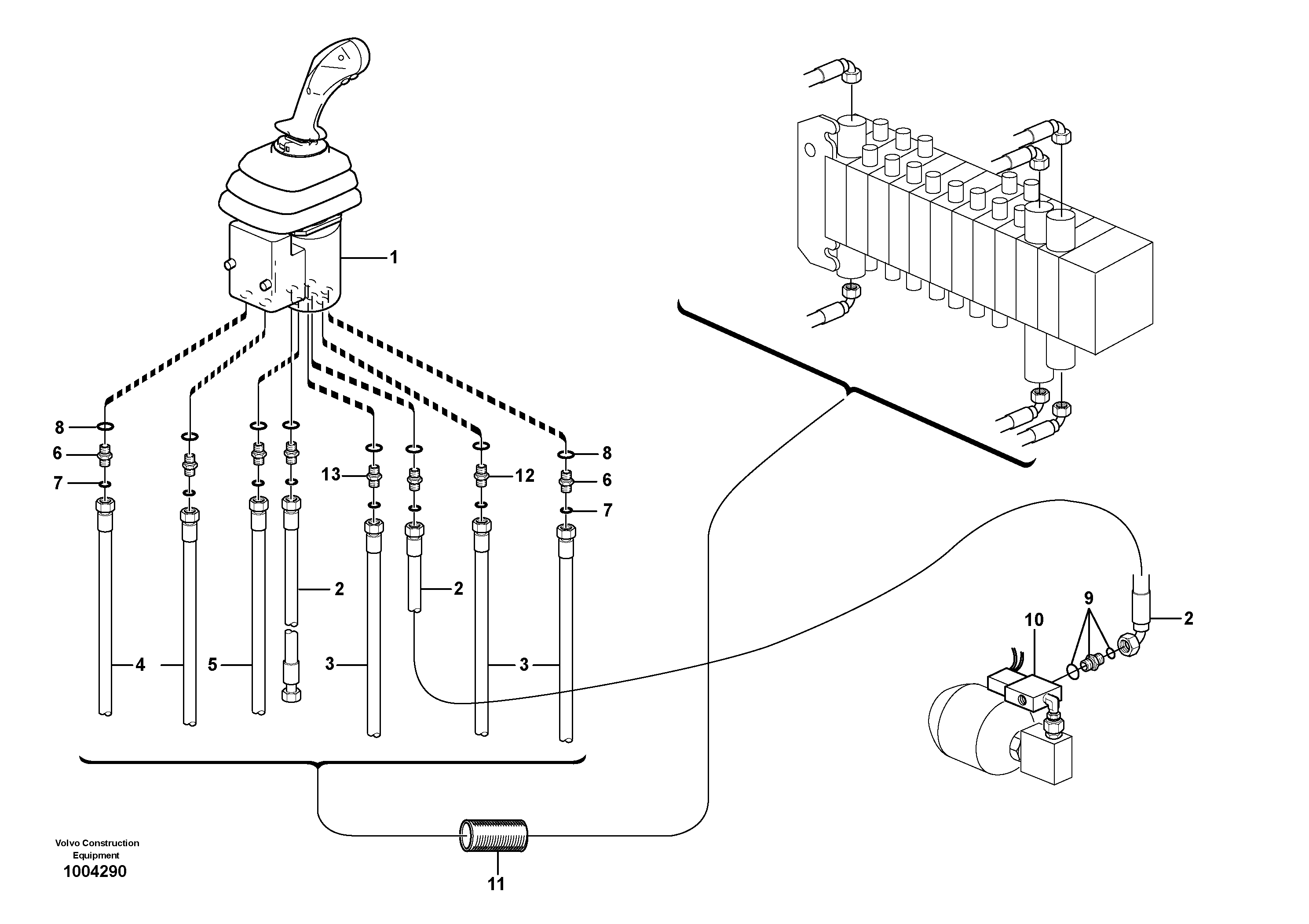 Схема запчастей Volvo BL71 - 60681 Loader controls BL71