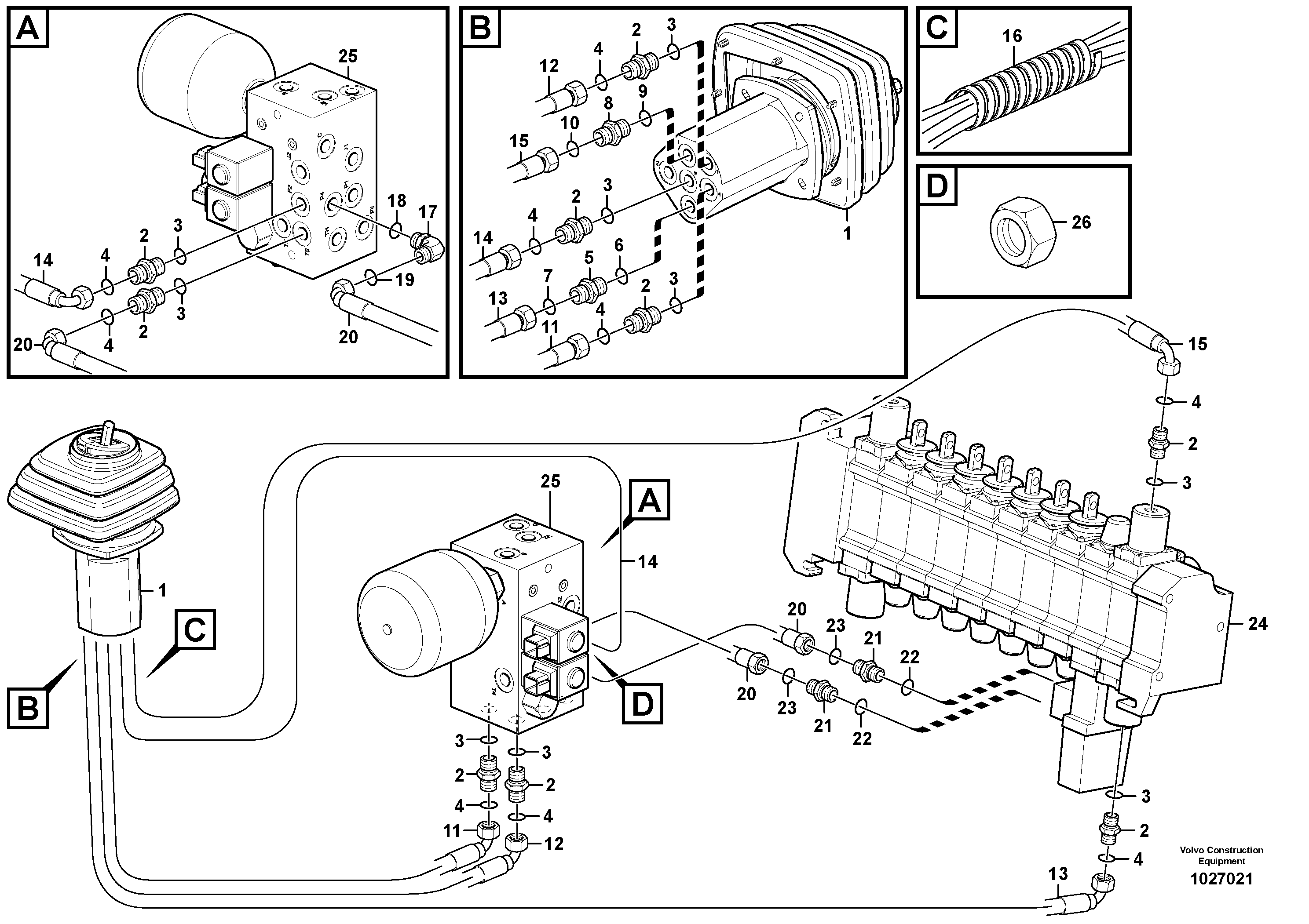 Схема запчастей Volvo BL71 - 60682 SE- Loader controls with safety accumulator BL71