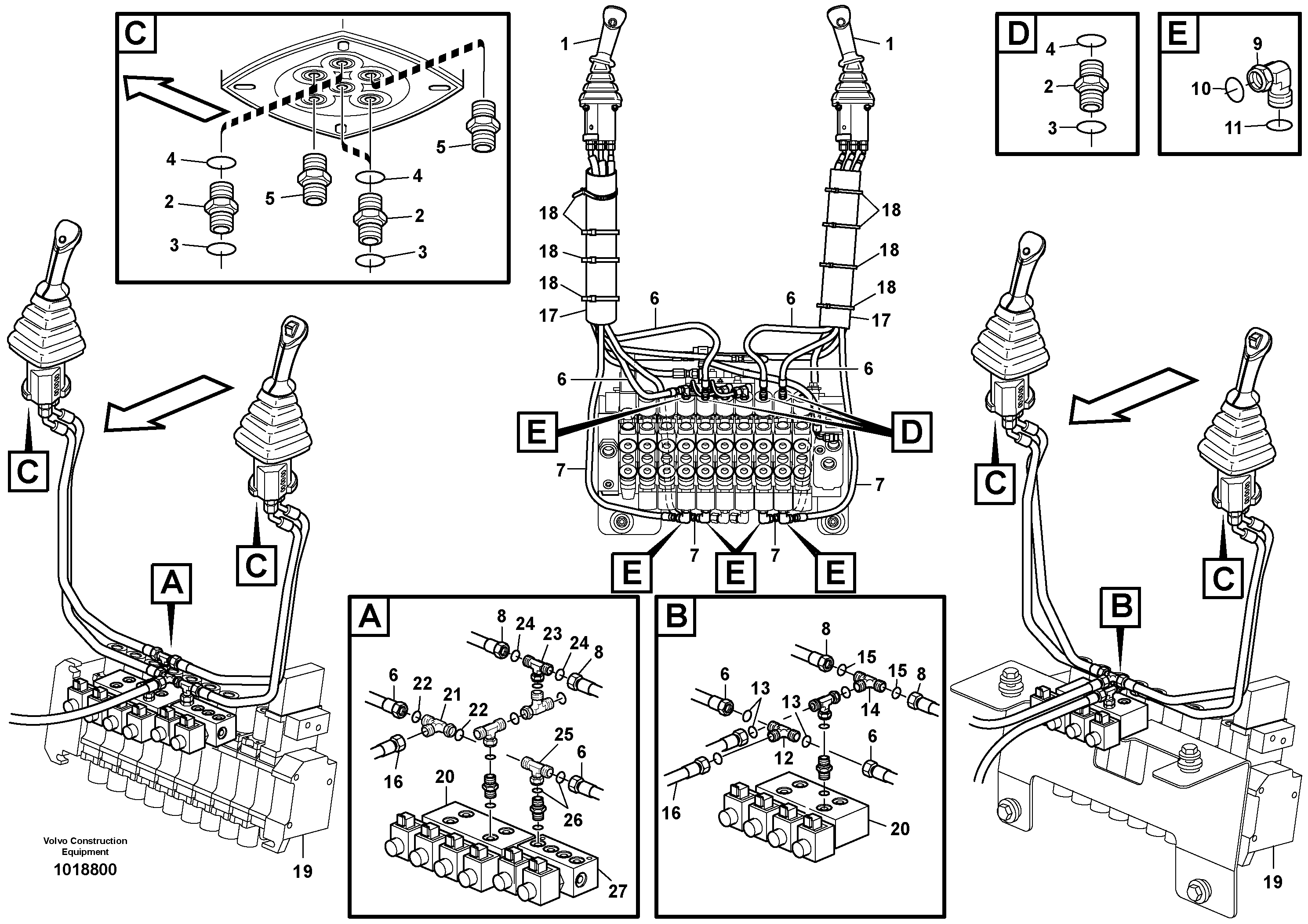 Схема запчастей Volvo BL71 - 61030 Excavator Controls SAE BL71