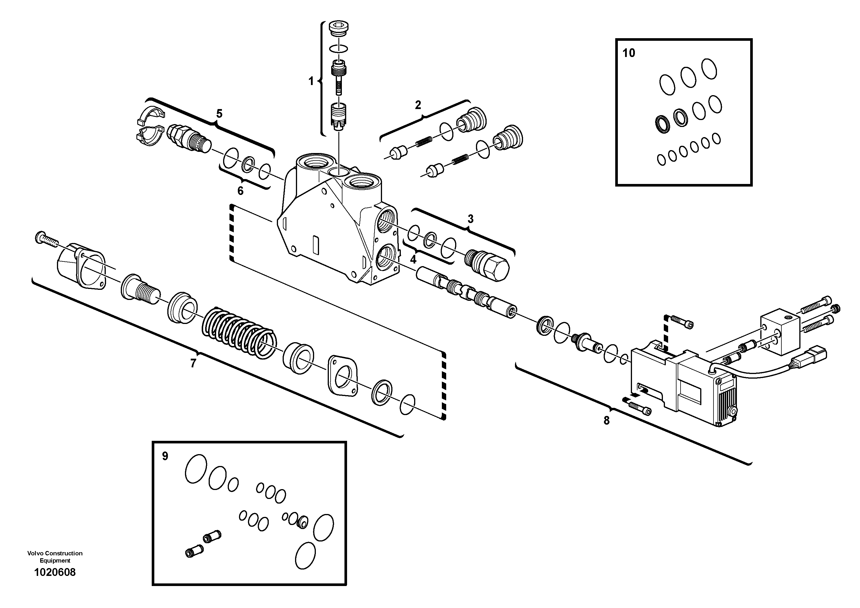 Схема запчастей Volvo BL71 - 82021 Valve section BL71