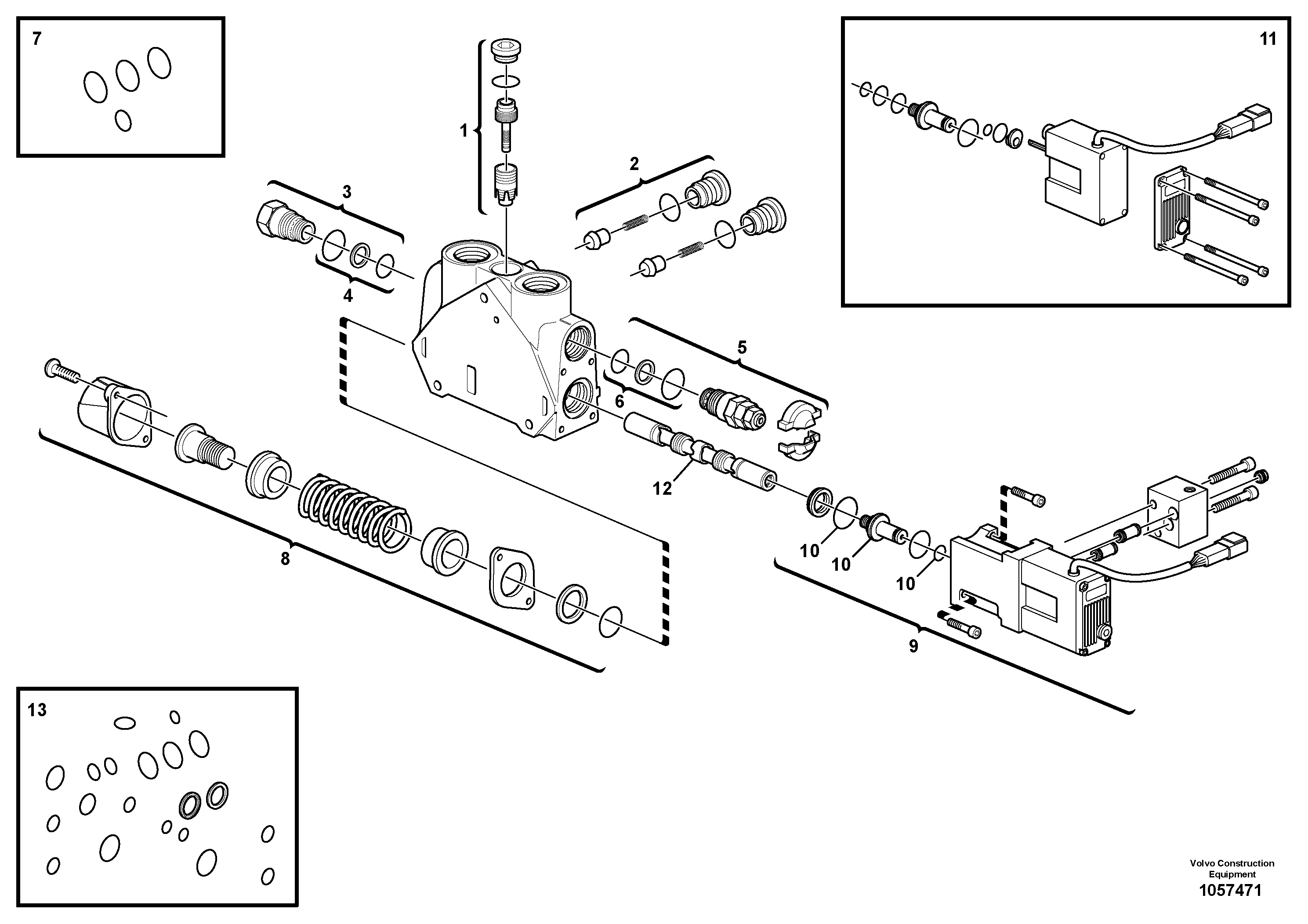 Схема запчастей Volvo BL71 - 99995 Valve section BL71