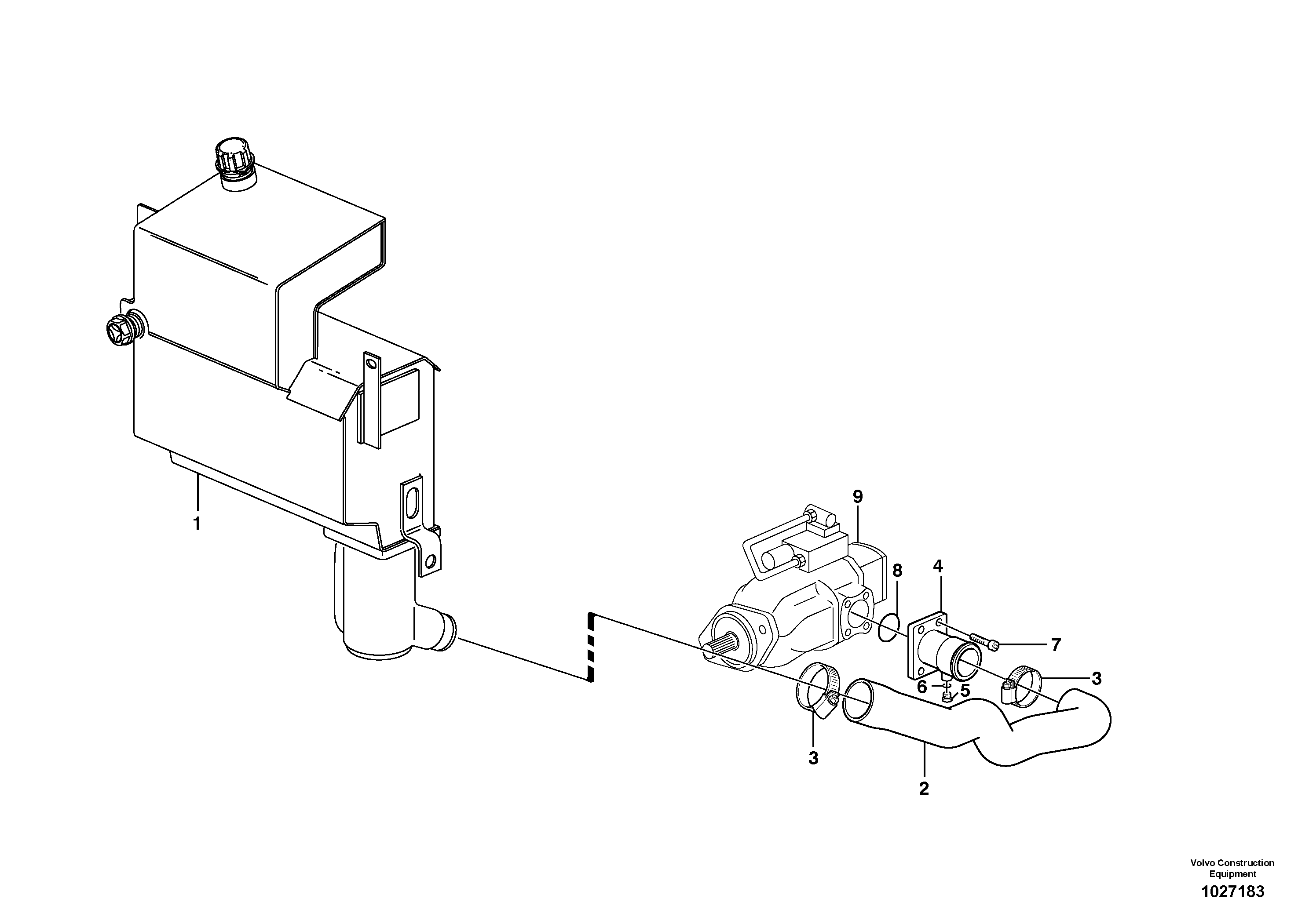 Схема запчастей Volvo BL71 - 105154 Hydraulic system, suction line, filter BL71PLUS